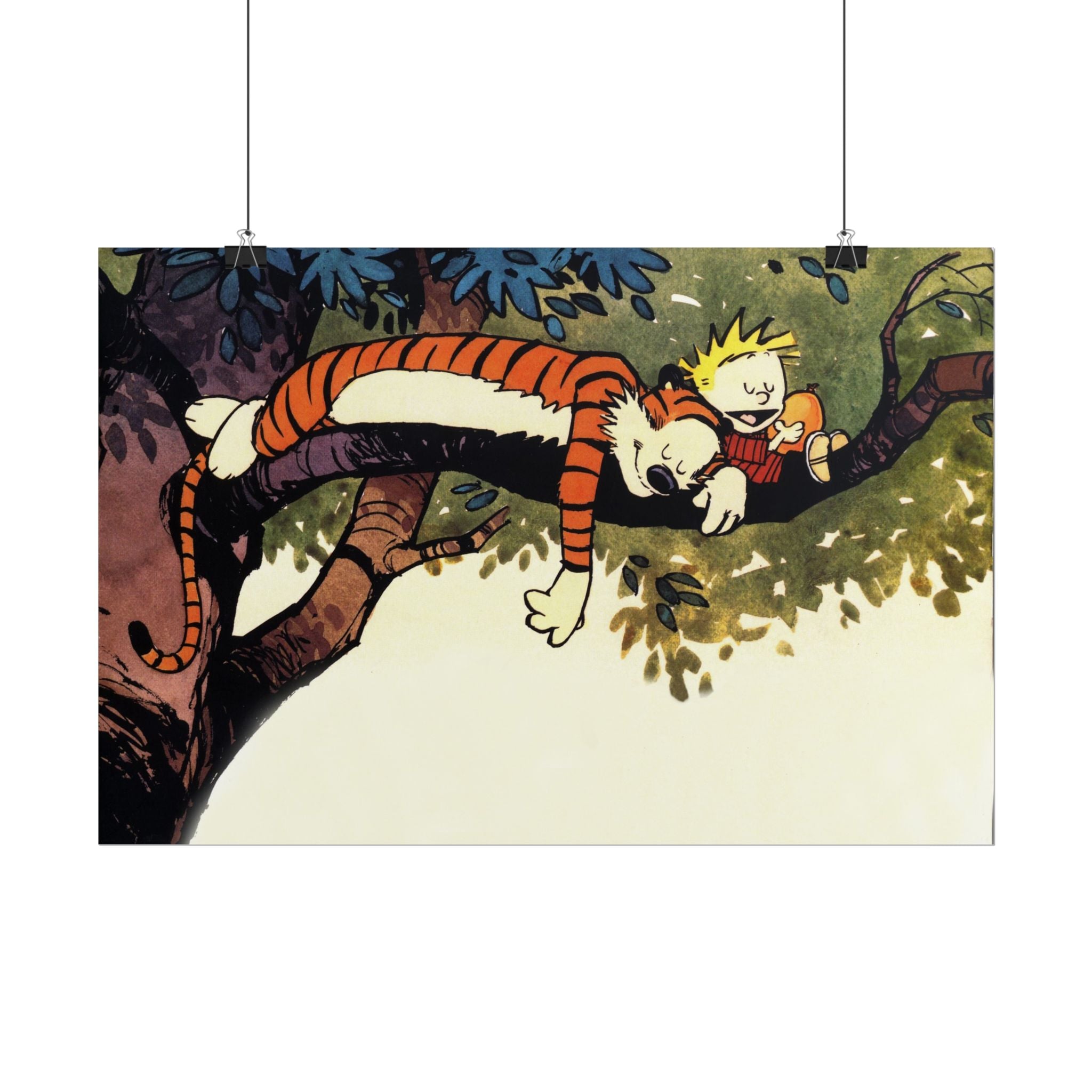 Calvin and Hobbes Poster Wall Art - Nostalgic Cartoon Wall Decor - Unique Birthday Gift for Fans - Timeless Comic Book Art