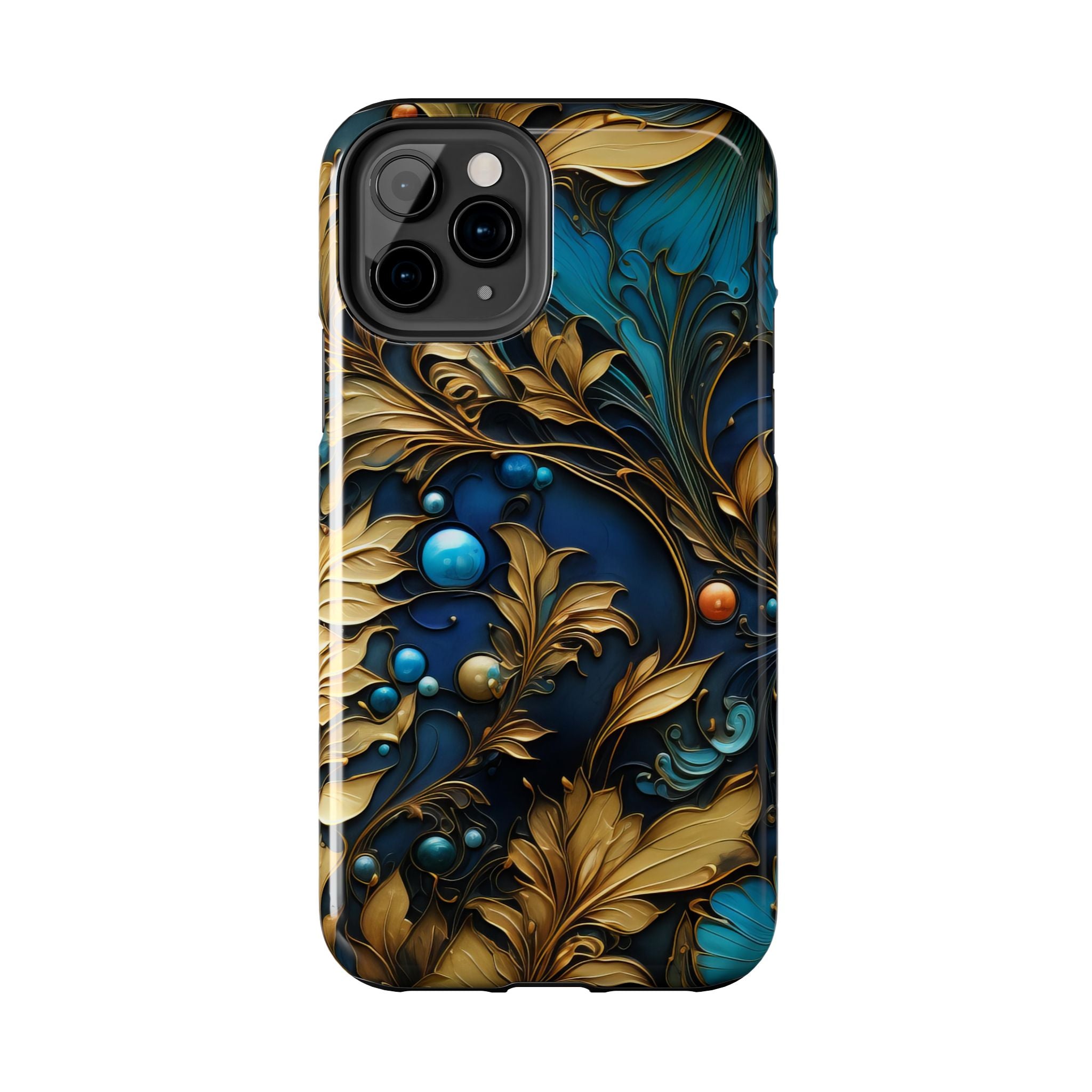 textured-art-nouveau-floral-tough-phone-case-cottagecore-iphone-case-unique-floral-phone-cover-vintage-style-iphone-case-prot