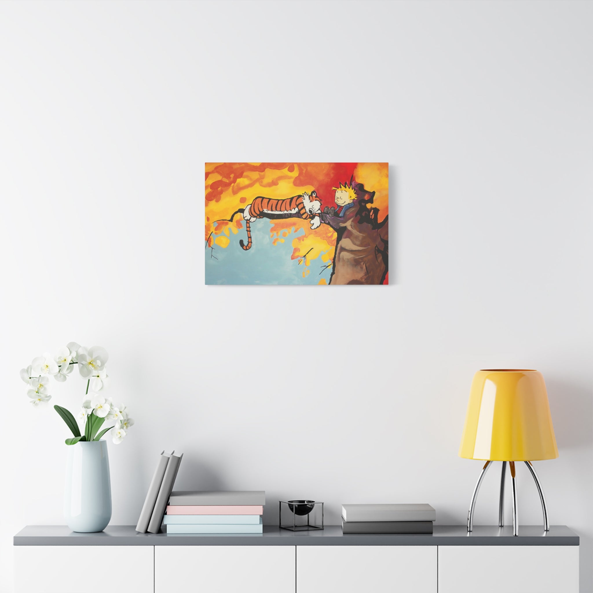 Calvin and Hobbes Canvas Wall Art - Nostalgic Comic Strip Poster for Nursery & Kids Room Decor - Friendship Theme Gift Idea