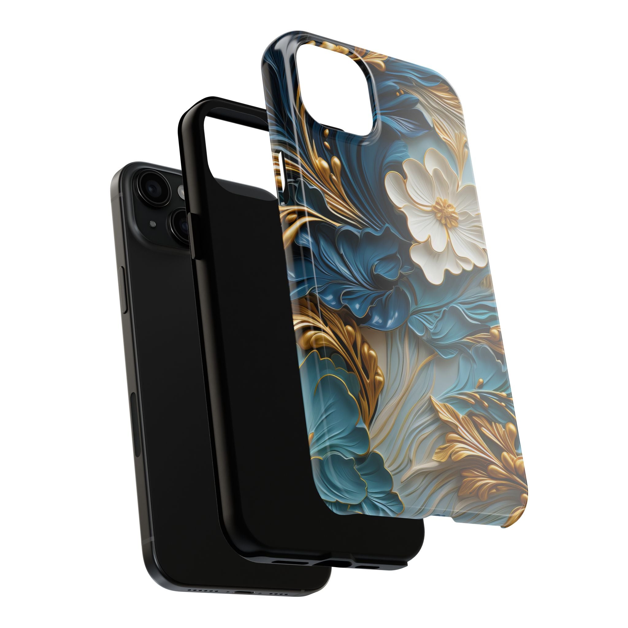 textured-art-nouveau-floral-tough-phone-case-cottagecore-iphone-case-unique-floral-phone-cover-vintage-style-iphone-case-prot