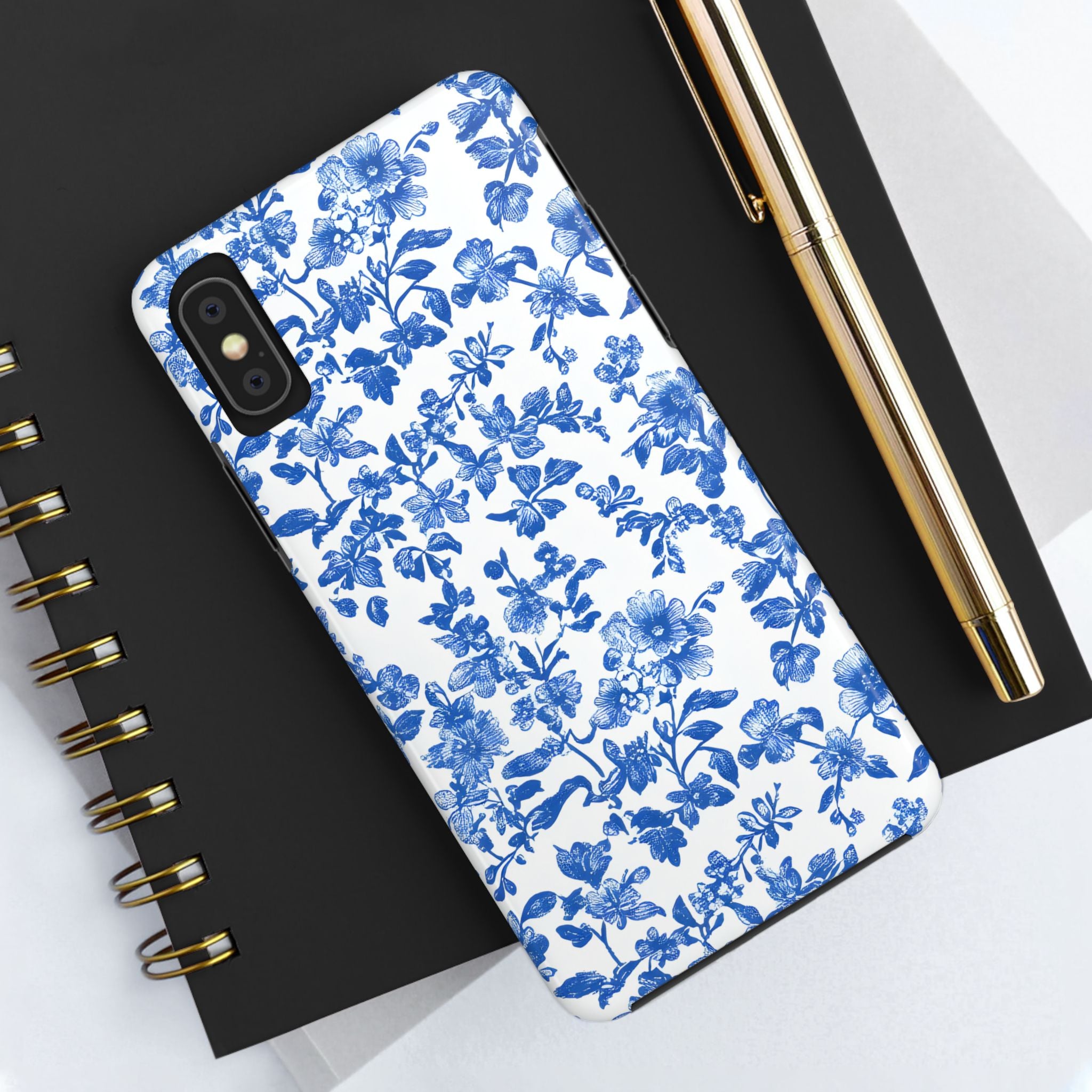 french-toile-floral-tough-iphone-case-blue-iphone-cover-protective-iphone-case-hard-shell-iphone-case-vintage-design-phone-ca