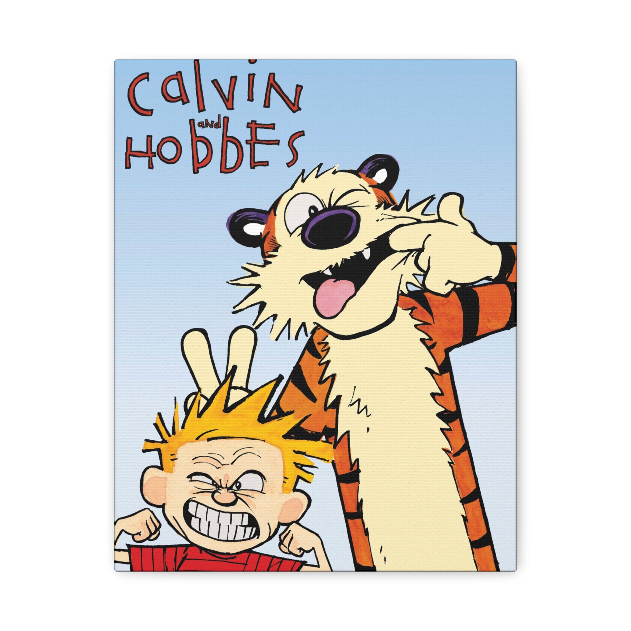 Calvin and Hobbes Canvas Wall Art - Nostalgic Vertical Comic Strip Canvas for Kids Room & Nursery Decor - Friendship Adventure Theme Print