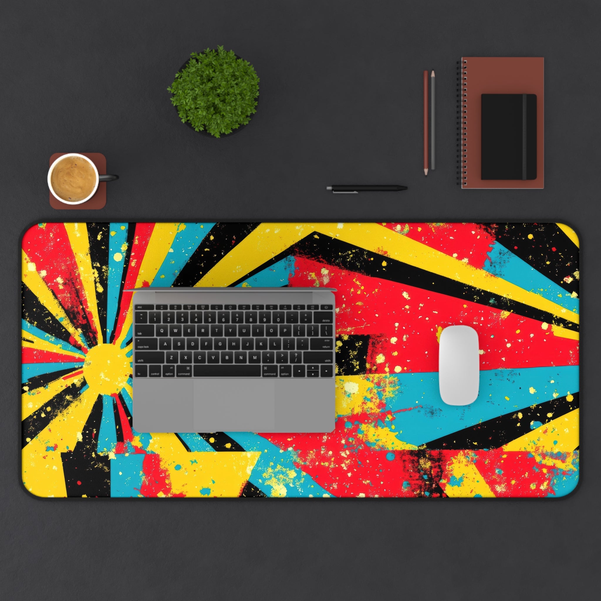 vibrant-multicolor-pop-art-desk-pad-abstract-mouse-pad-colorful-desk-mat-rainbow-abstract-desk-mat-bright-mousepad