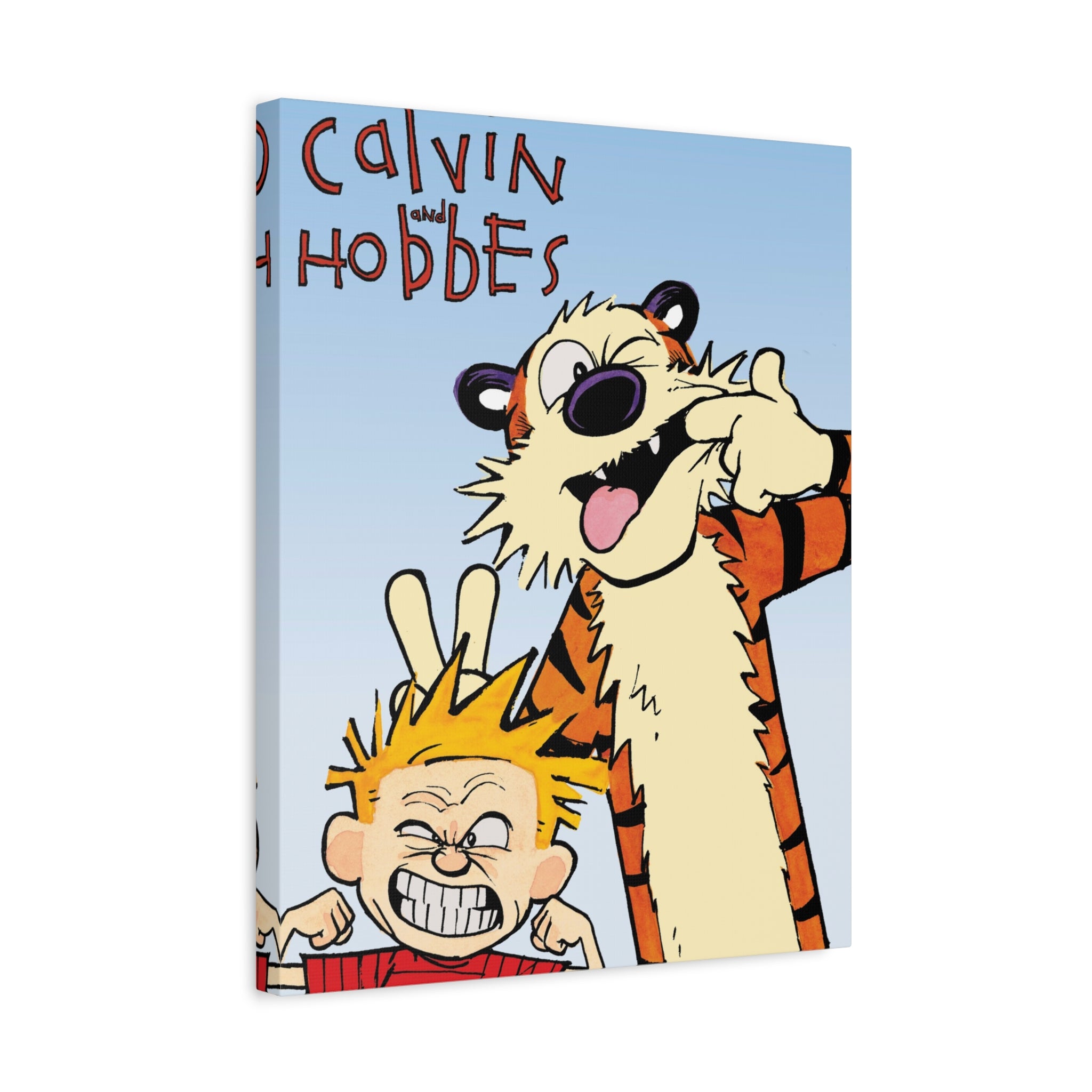 Calvin and Hobbes Canvas Wall Art - Nostalgic Vertical Comic Strip Canvas for Kids Room & Nursery Decor - Friendship Adventure Theme Print
