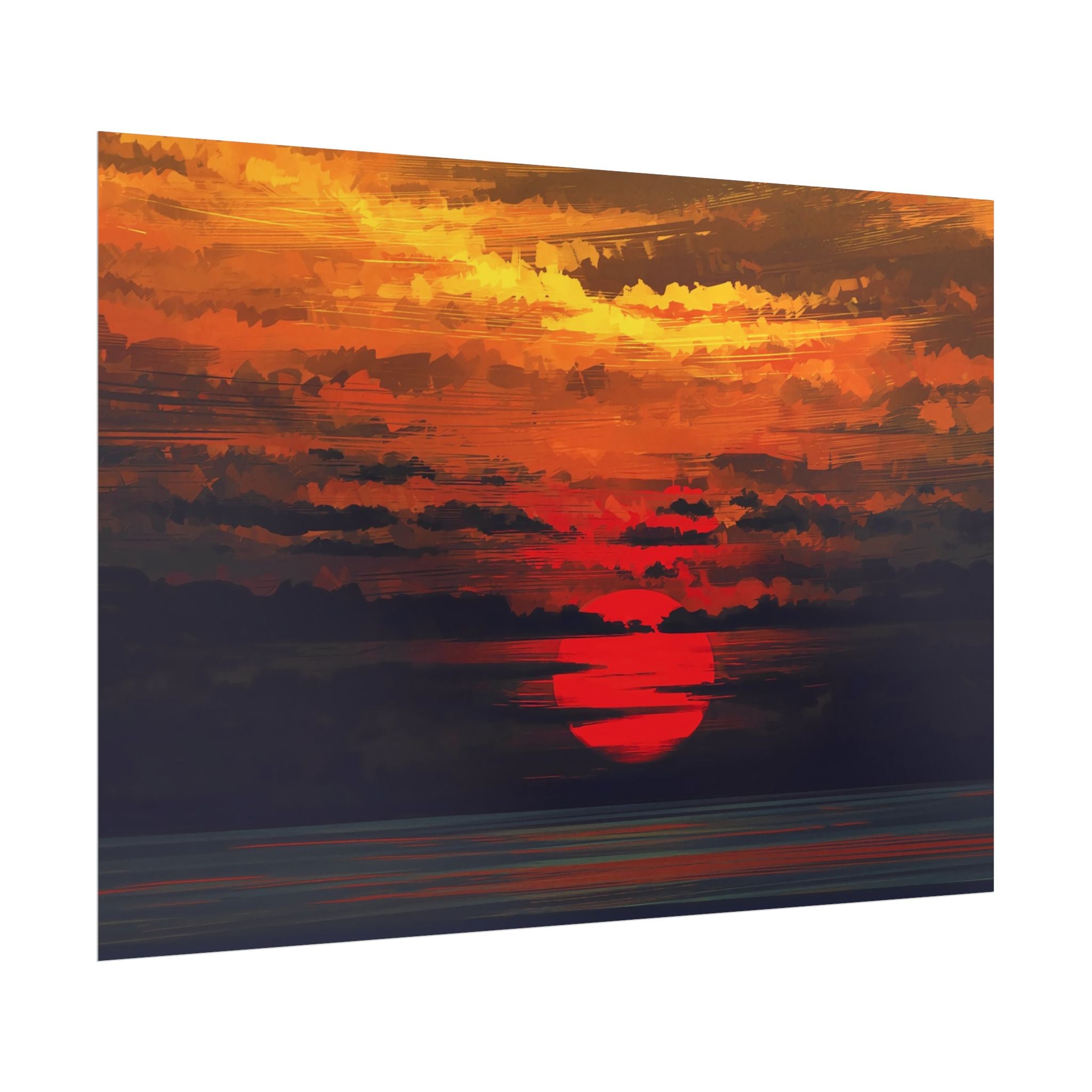 red-sunset-landscape-poster-print-cozy-home-decor-living-room-decor-farm-house-wall-decor-house-warming-gift