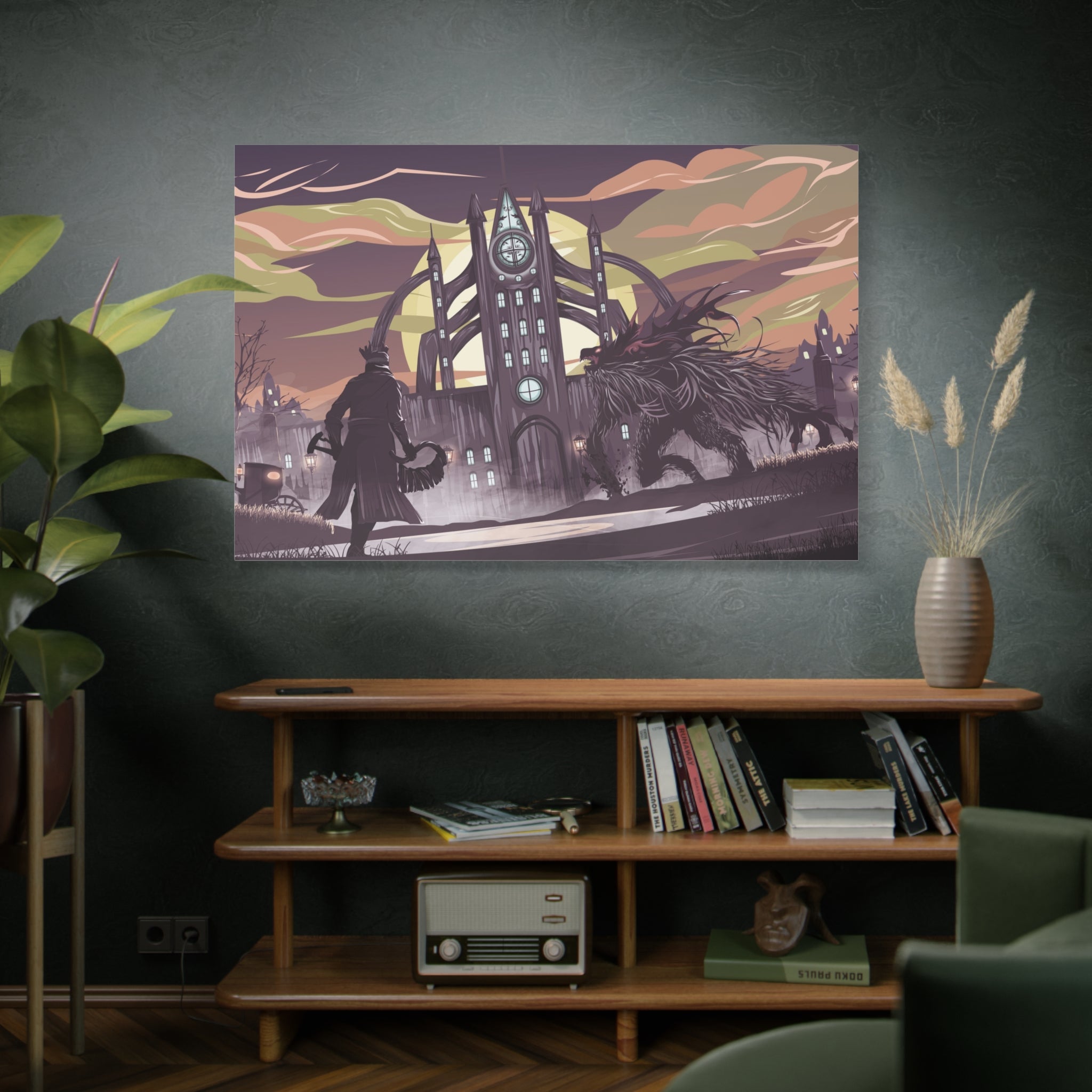 Bloodborne The Hunter Art Work Matte Canvas Wall Art — Stretched Home Decor, Game Wall Print