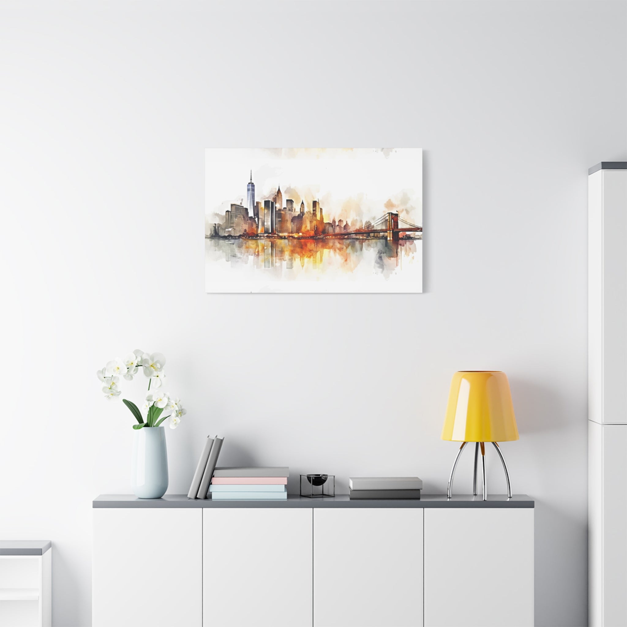 canvas-wall-art-print-watercolor-new-york-city-cityscape-home-decor-matte-stretched-alternative-nyc-wall-decor-urban-landscap