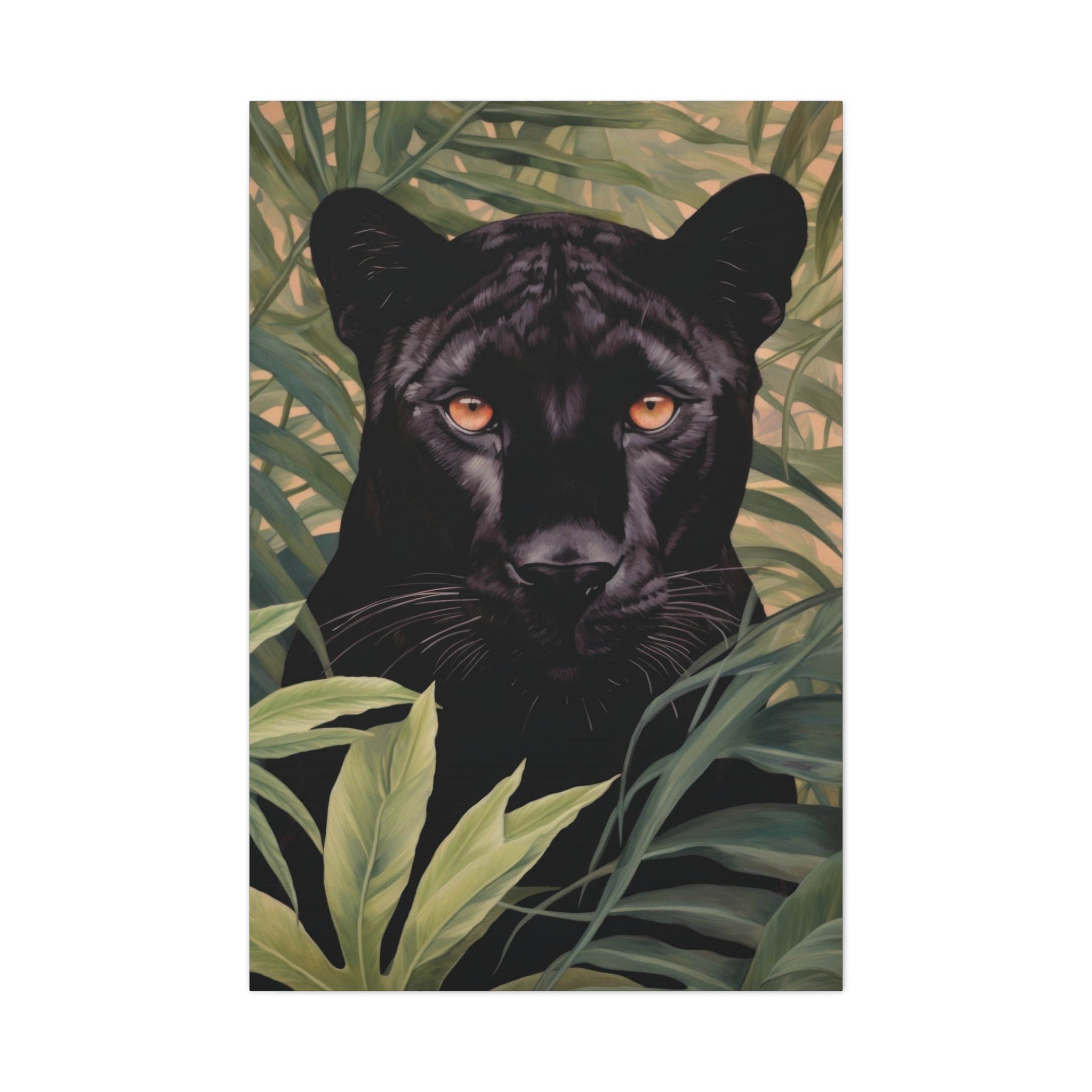 canvas-wall-art-black-panther-in-jungle-african-animal-decor-print-matte-stretched-canvas-wall-hanging-wildlife-theme