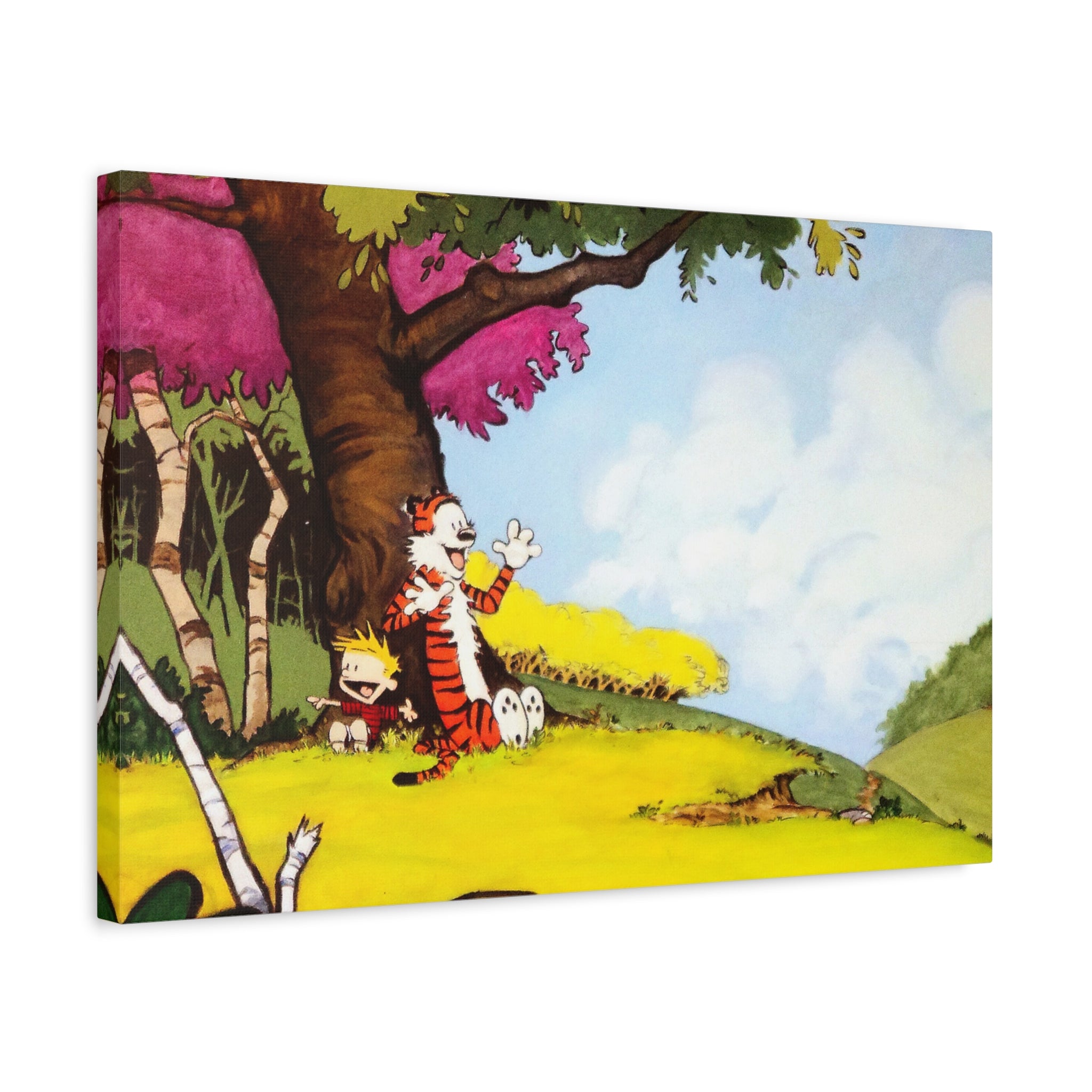 Calvin and Hobbes Canvas Wall Art - Nostalgic Comic Strip Poster for Kids Room & Nursery Room Decor - Adventure Theme Print