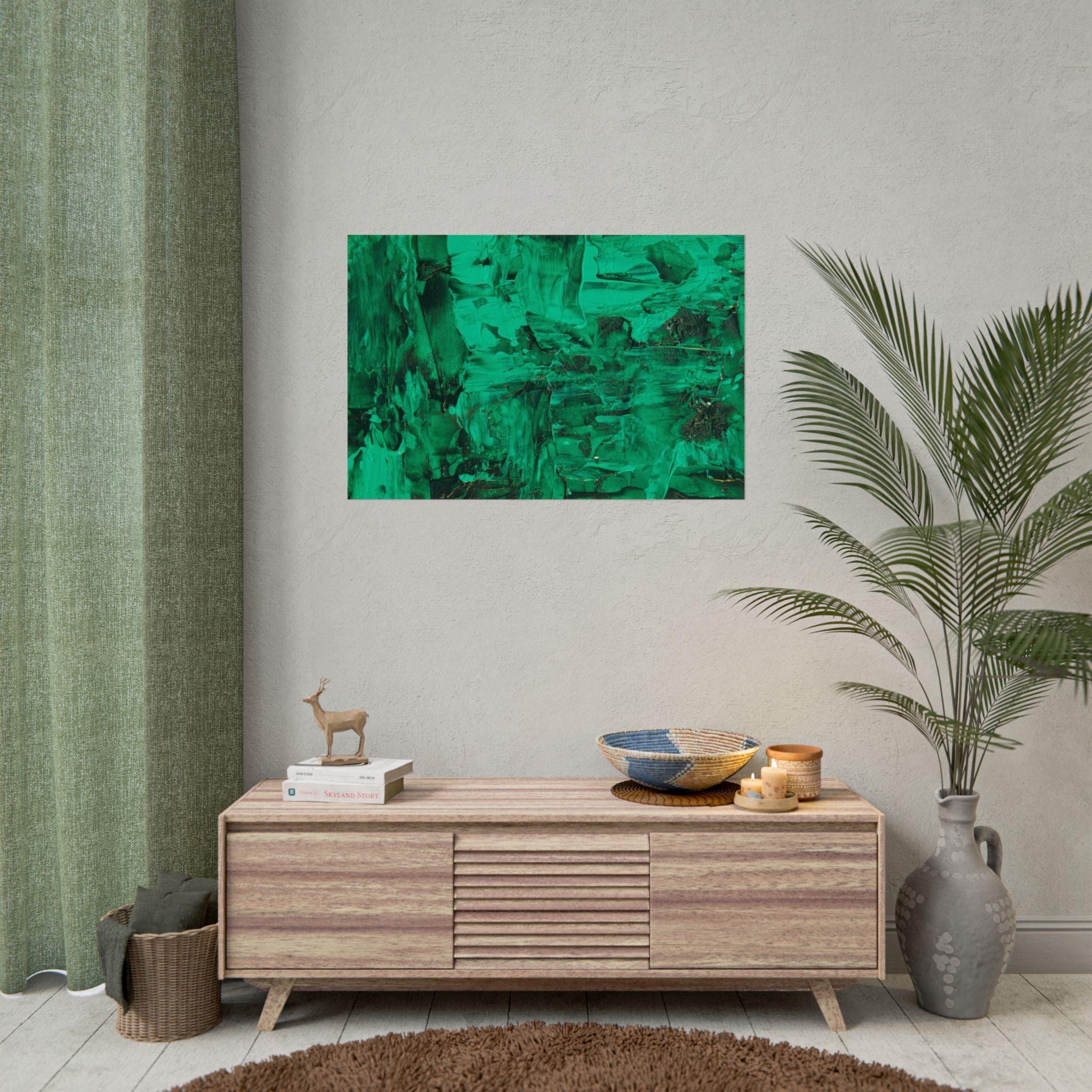 Abstract Green Poster Wall Art, Home Decor, Office Decor, Green Canvas Bedroom, Green Poster Print, Modern Art, Green Wall Decor