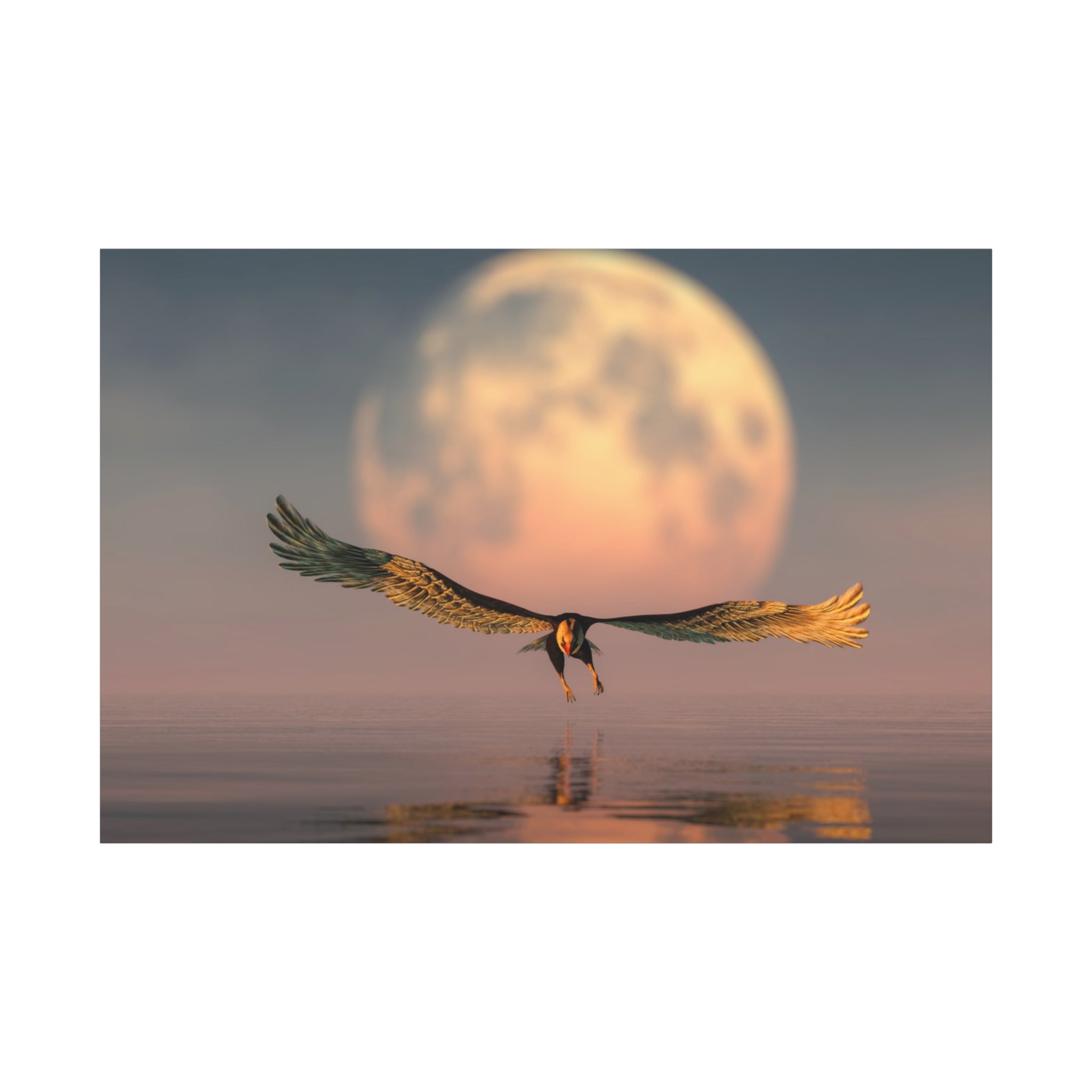 canvas-print-eagle-moon-illustration-living-room-wall-decor-stretched-matte-canvas-art-home-decor-wildlife-painting-wall-hang