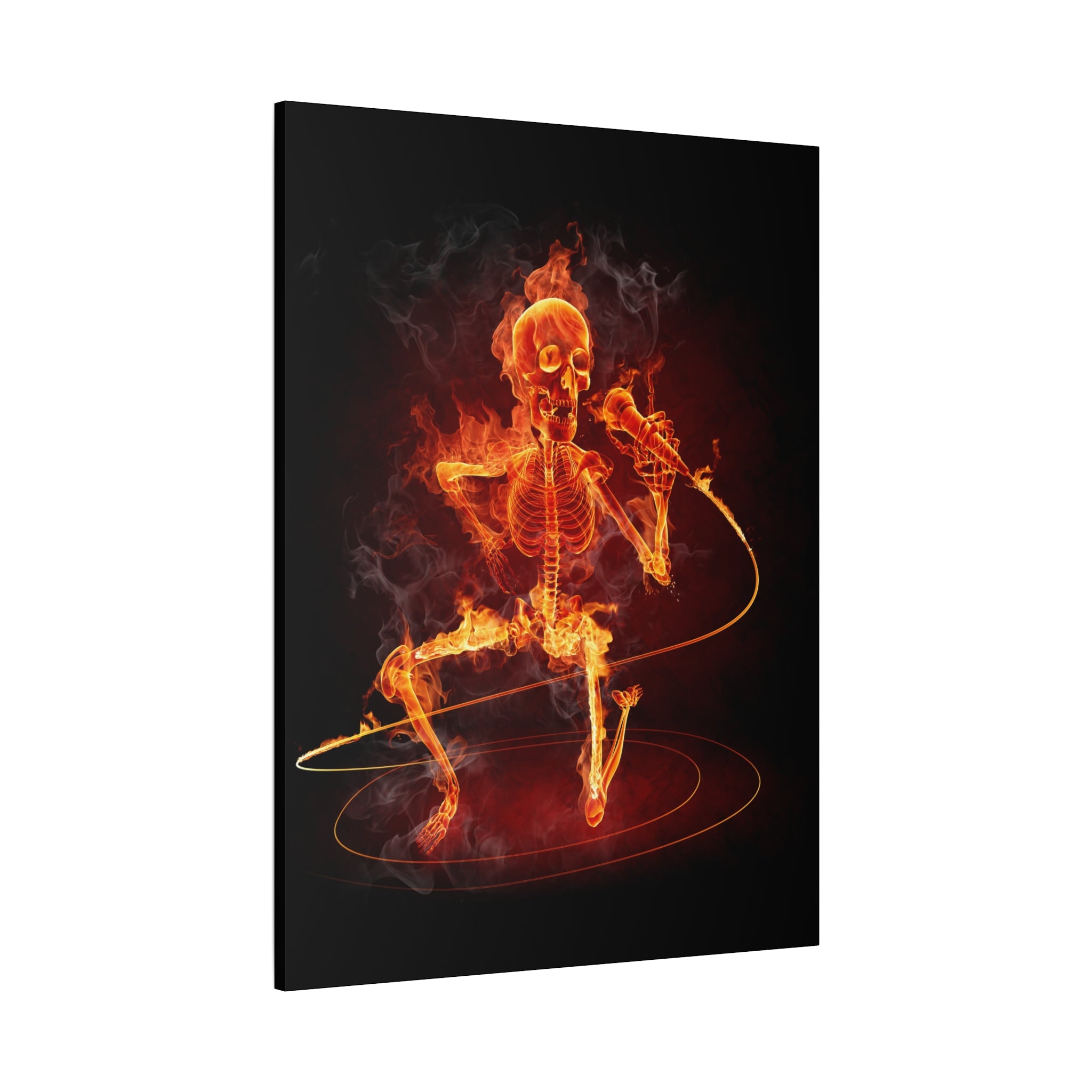 canvas-print-music-microphone-bones-fire-skull-home-decor-living-room-decor-rockn-roll-decor