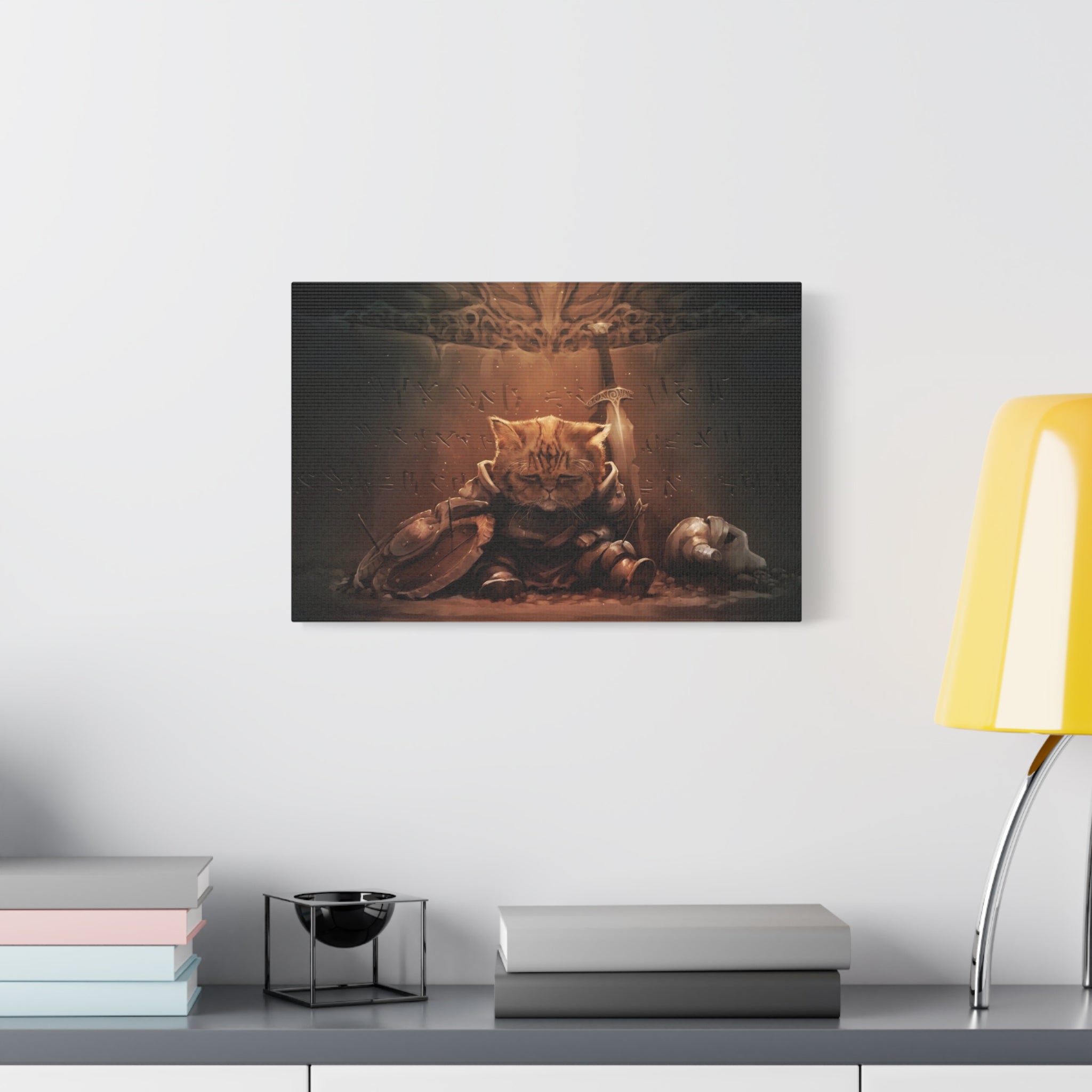 The Elder Scrolls Skyrim Canvas Wall Art - Cat Game Canvas Print Room Decor, Dragon Gaming Wall Art, Skyrim Gift