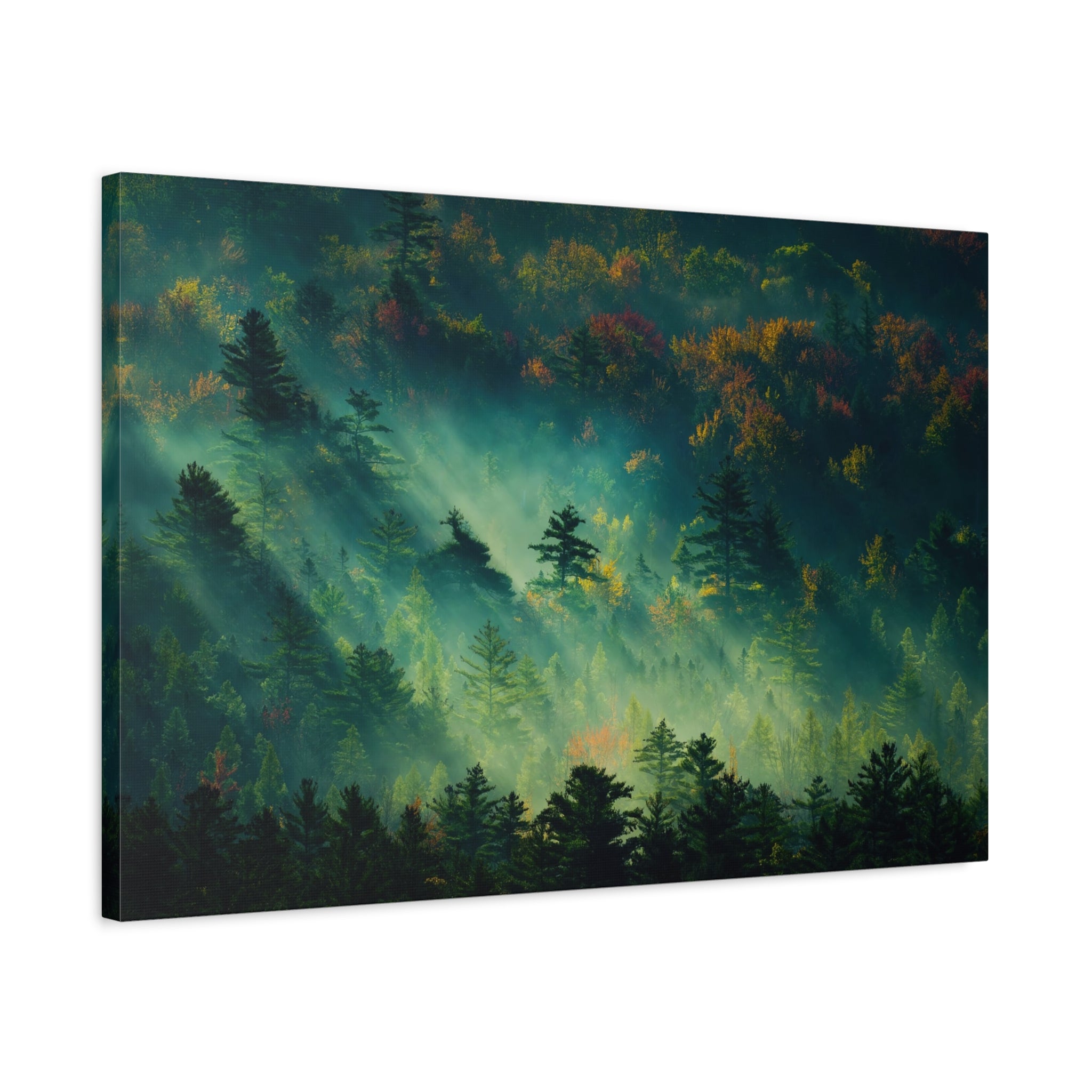 canvas-print-foggy-forest-nature-mist-wall-art-matte-stretched-canvas-landscape-scenery-woods-decor-nature-lover-gift-rustic-