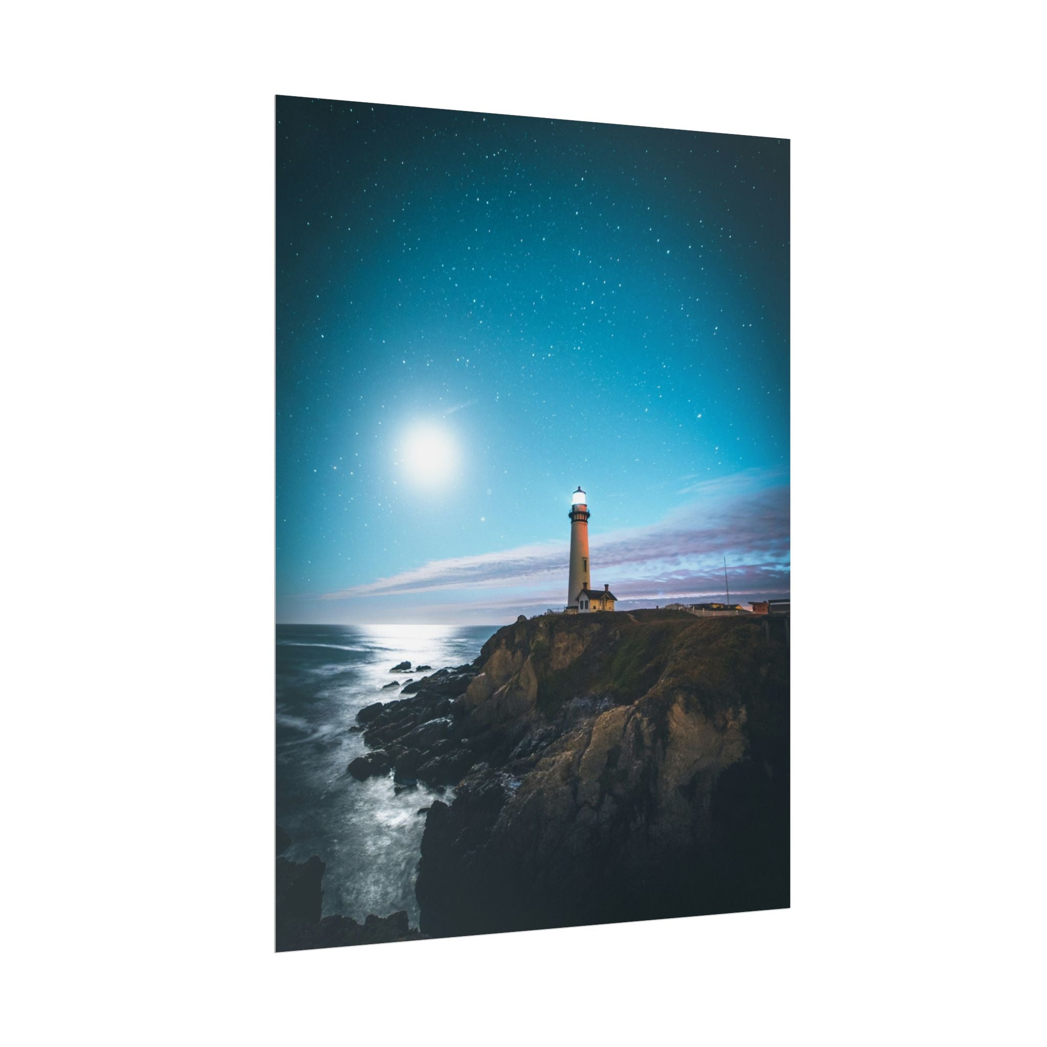 lighthouse-on-rock-poster-print-coastal-wall-art-nautical-wall-decor-beach-house-decoration-seaside-wall-ocean-wall-art