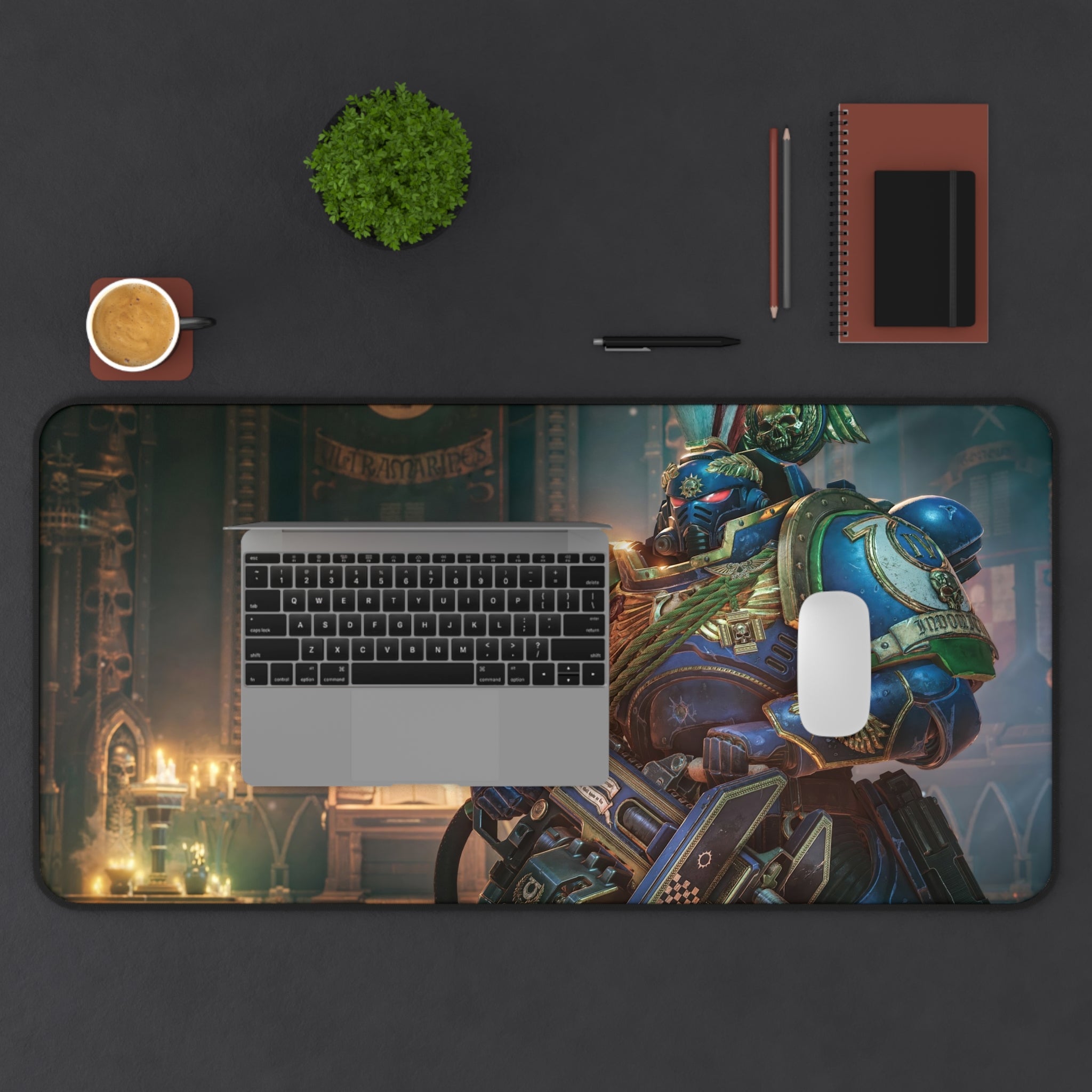 Warhammer 40k Space Marine 2 Gaming Mouse Pad - XL Desk Mat & Extended Desk Pad for Wargaming, Gamer Gift, Imperial Guard