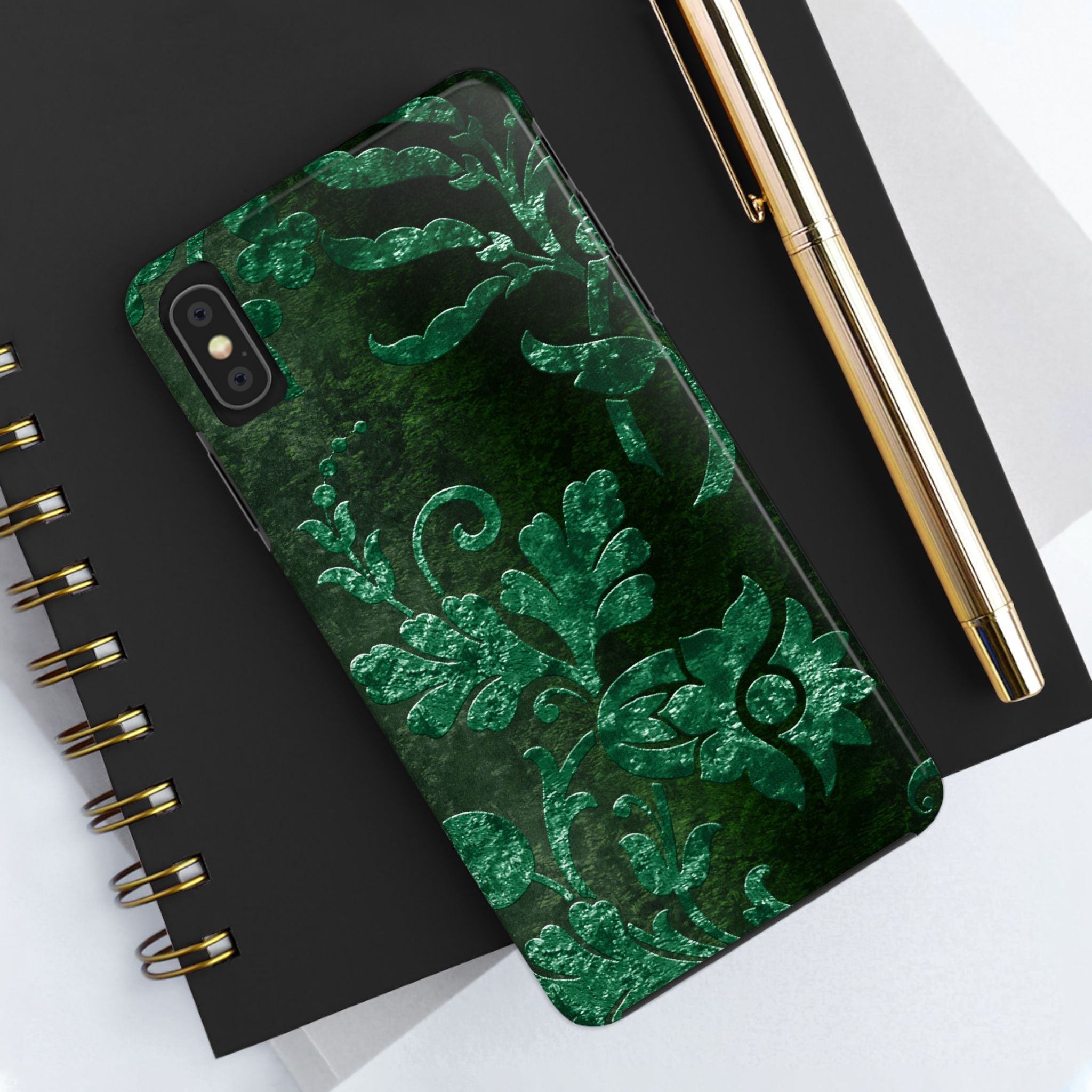 embossed-emerald-velvet-tough-phone-case-protective-iphone-cover-heavy-duty-phone-case-rugged-phone-case-durable-smartphone-c
