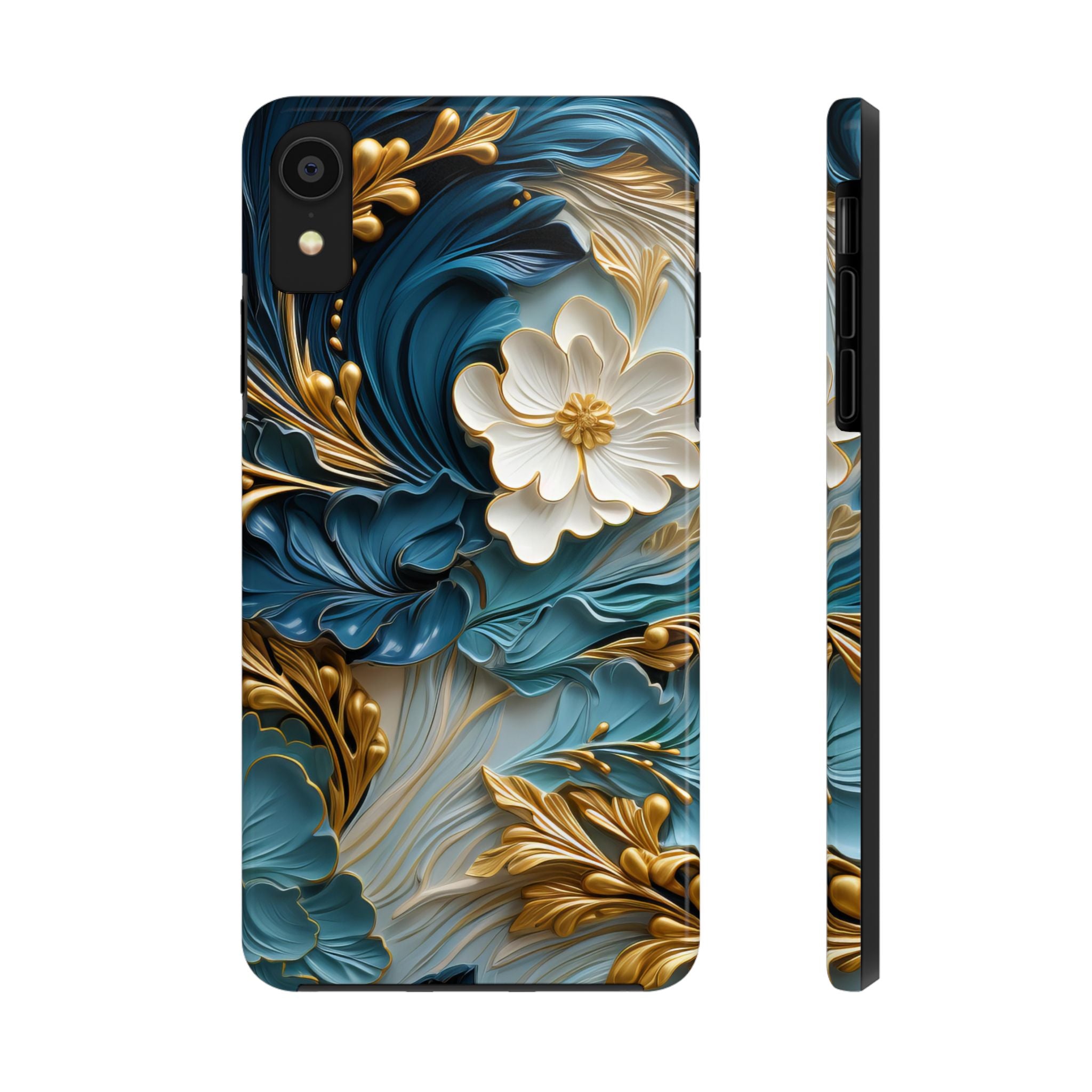 textured-art-nouveau-floral-tough-phone-case-cottagecore-iphone-case-unique-floral-phone-cover-vintage-style-iphone-case-prot