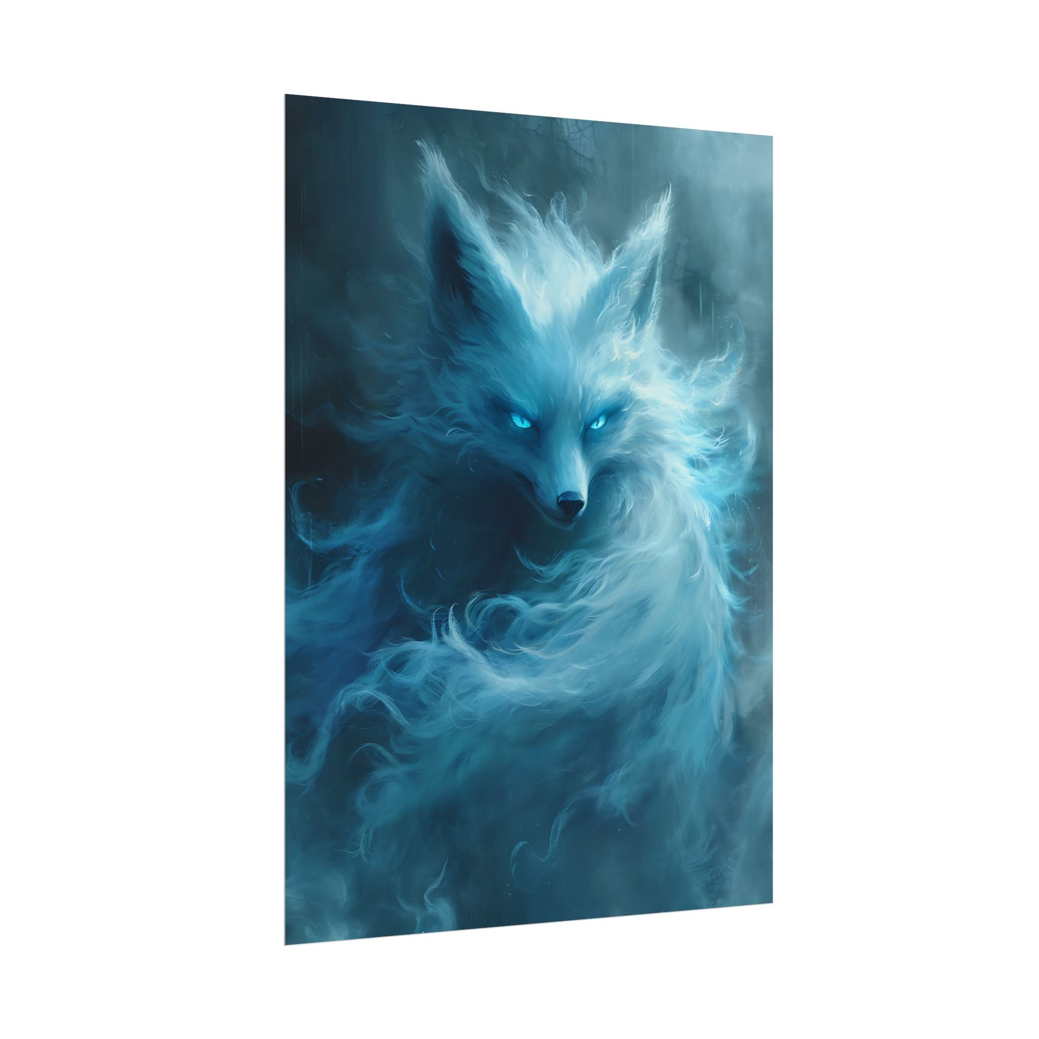 arctic-white-snow-fox-poster-print-fantasy-decor-wildlife-wall-art-home-decor-animal-lover-gift-anime-fantasy-gift