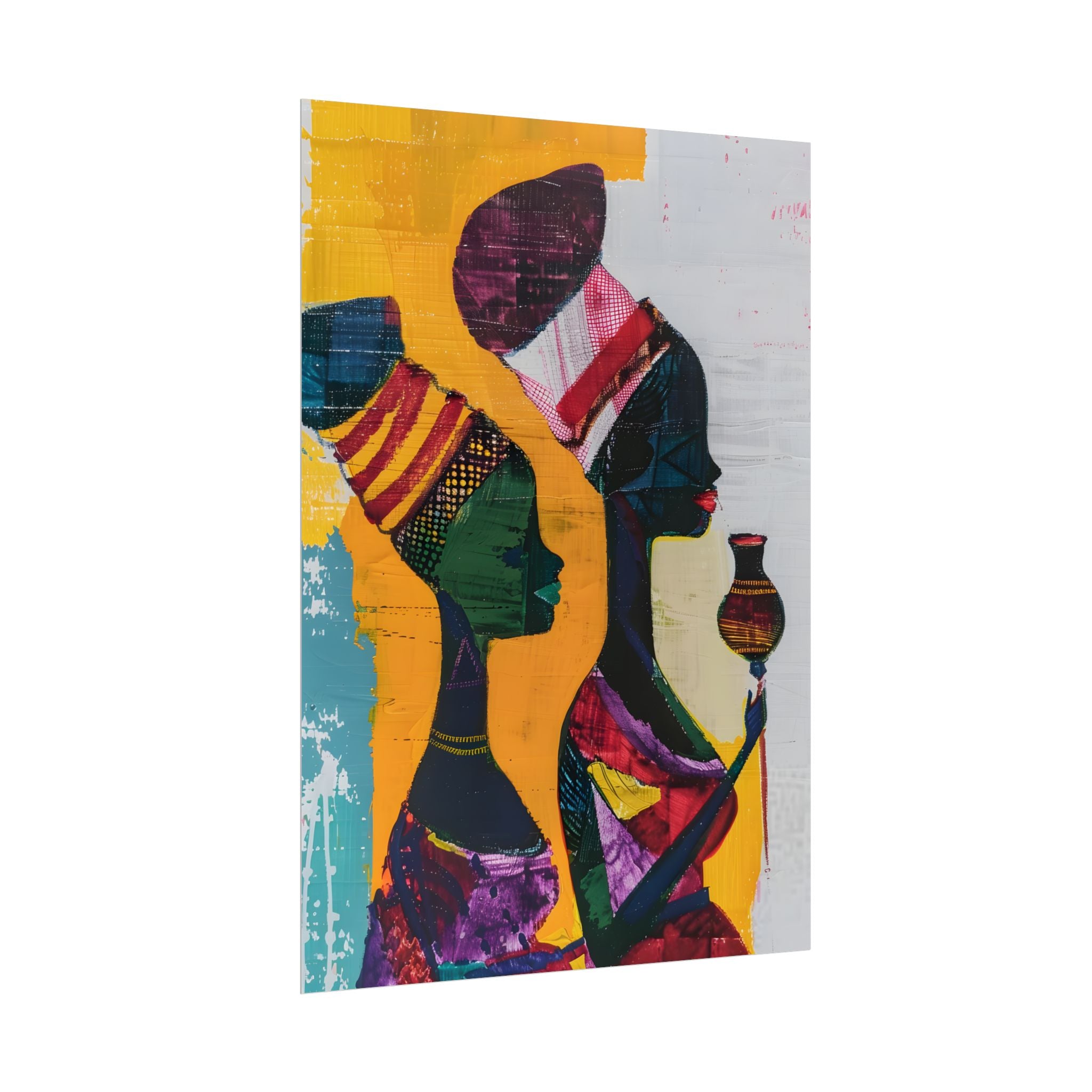 Traditional African Woman Poster Wall Art, African Portrait, Afrocentric, Tribal Home Art, Afro American Art, Ethnic Wall Decor