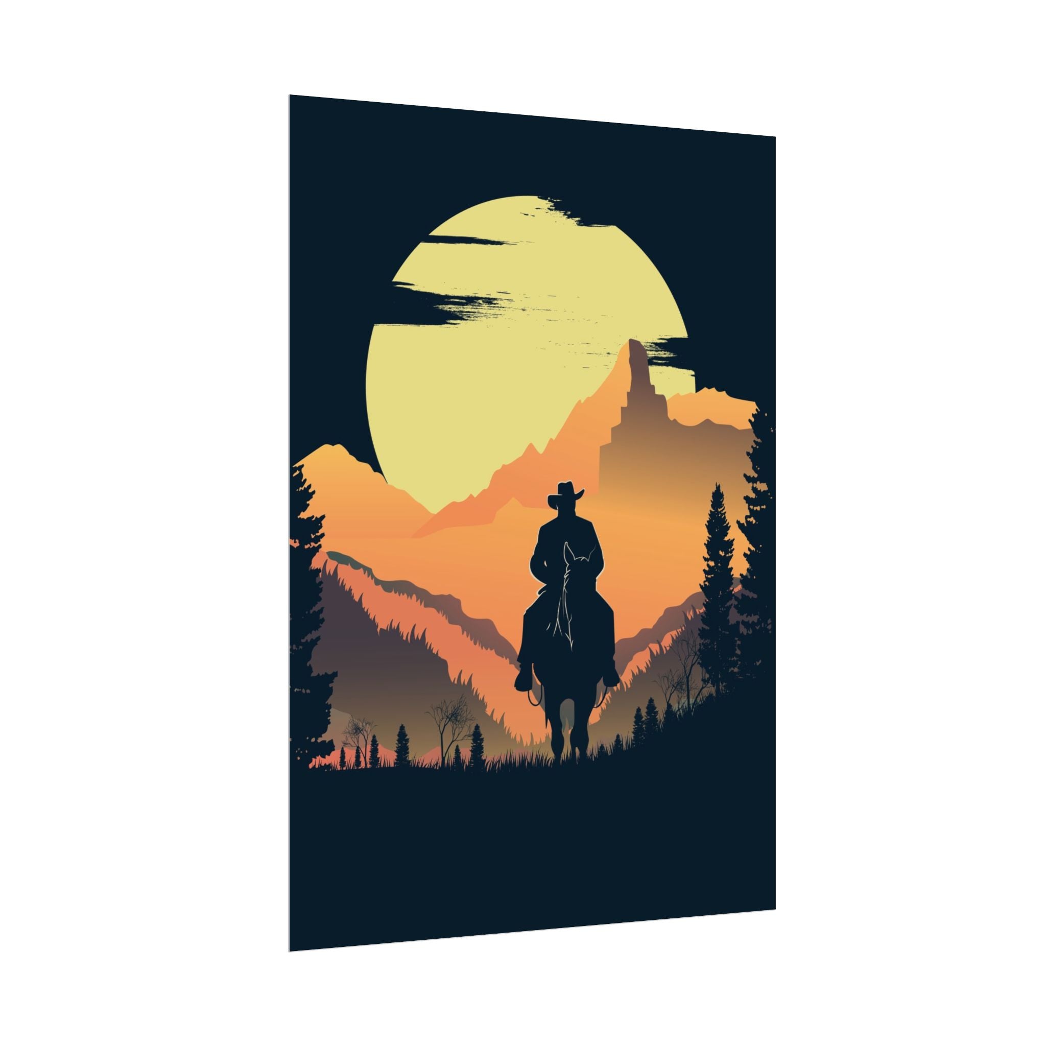 cowboy-western-poster-wall-decor-poster-print-rustic-southwestern-home-decoration-texas-desert-landscape-farmhouse-decor