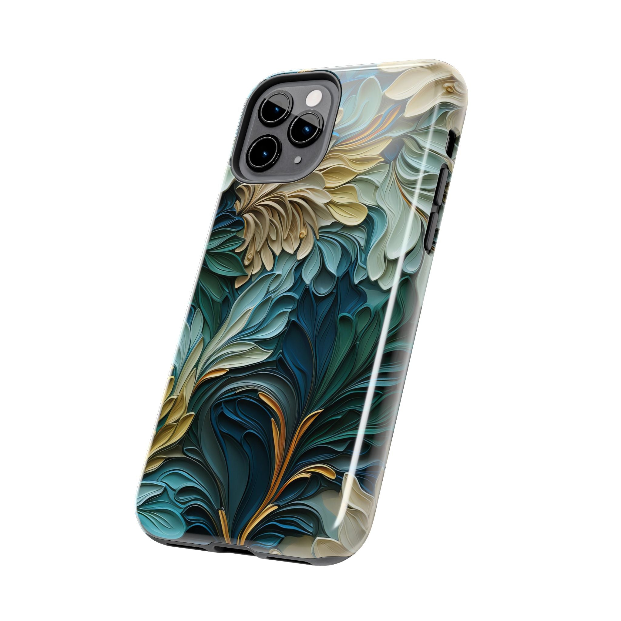 textured-art-nouveau-floral-tough-phone-case-cottagecore-iphone-case-unique-floral-phone-cover-vintage-style-iphone-case-prot
