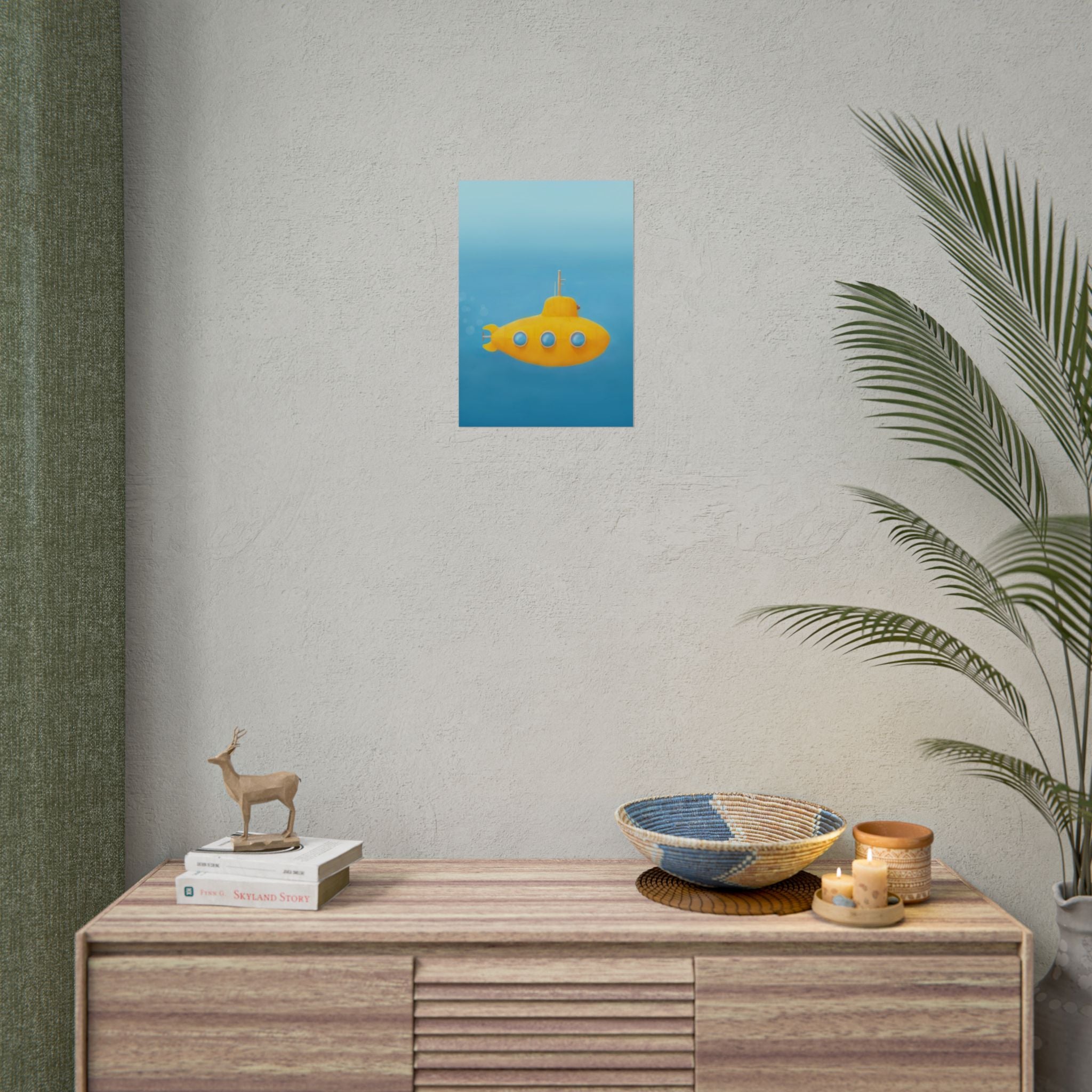 yellow-submarine-nursery-poster-art-fine-art-poster-wall-art-submarine-print-yellow-nursery-decor-gender-neutral-nursery
