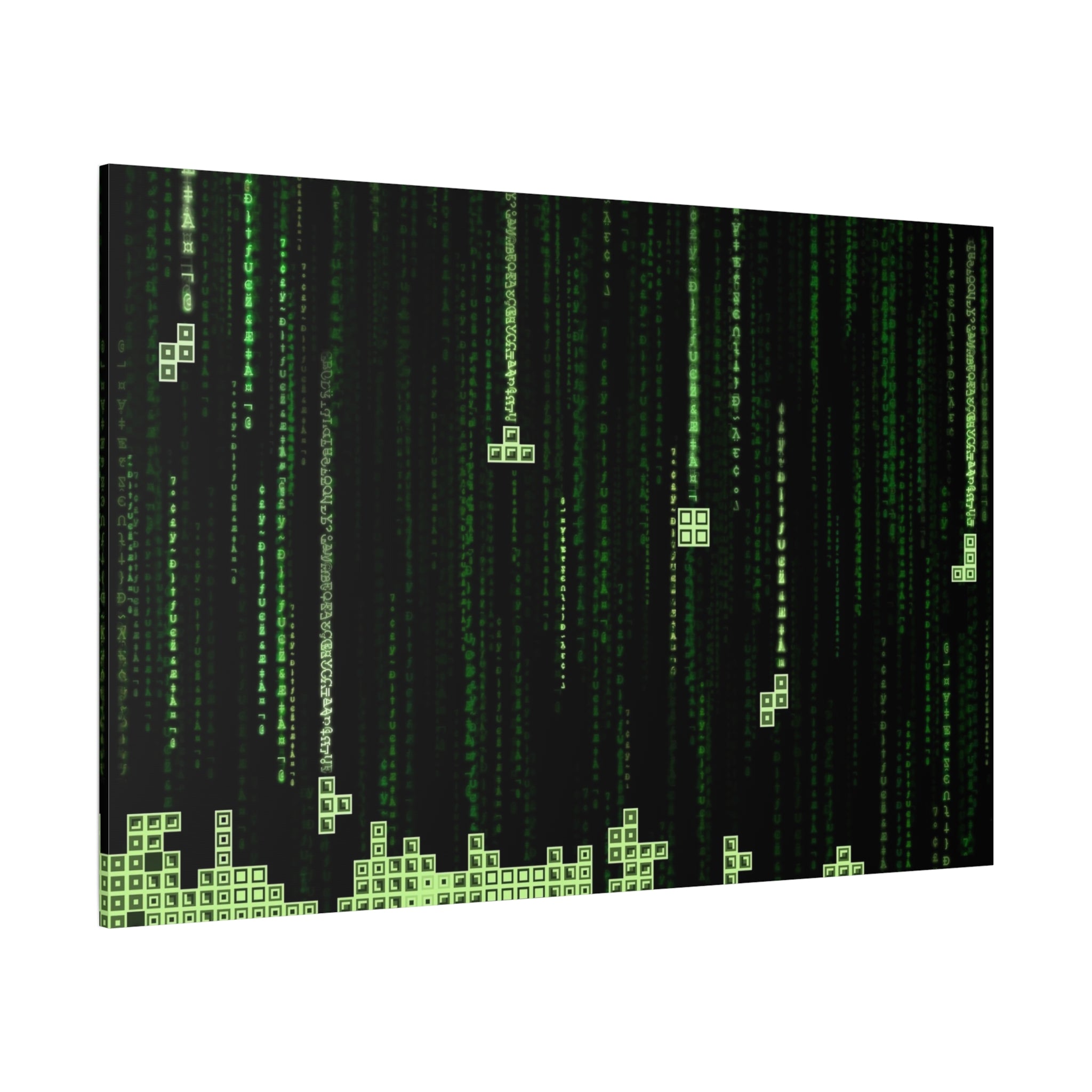 canvas-print-matrix-code-tetris-design-home-decor-wall-art-stretched-matte-canvas-unique-gift-idea-office-decoration