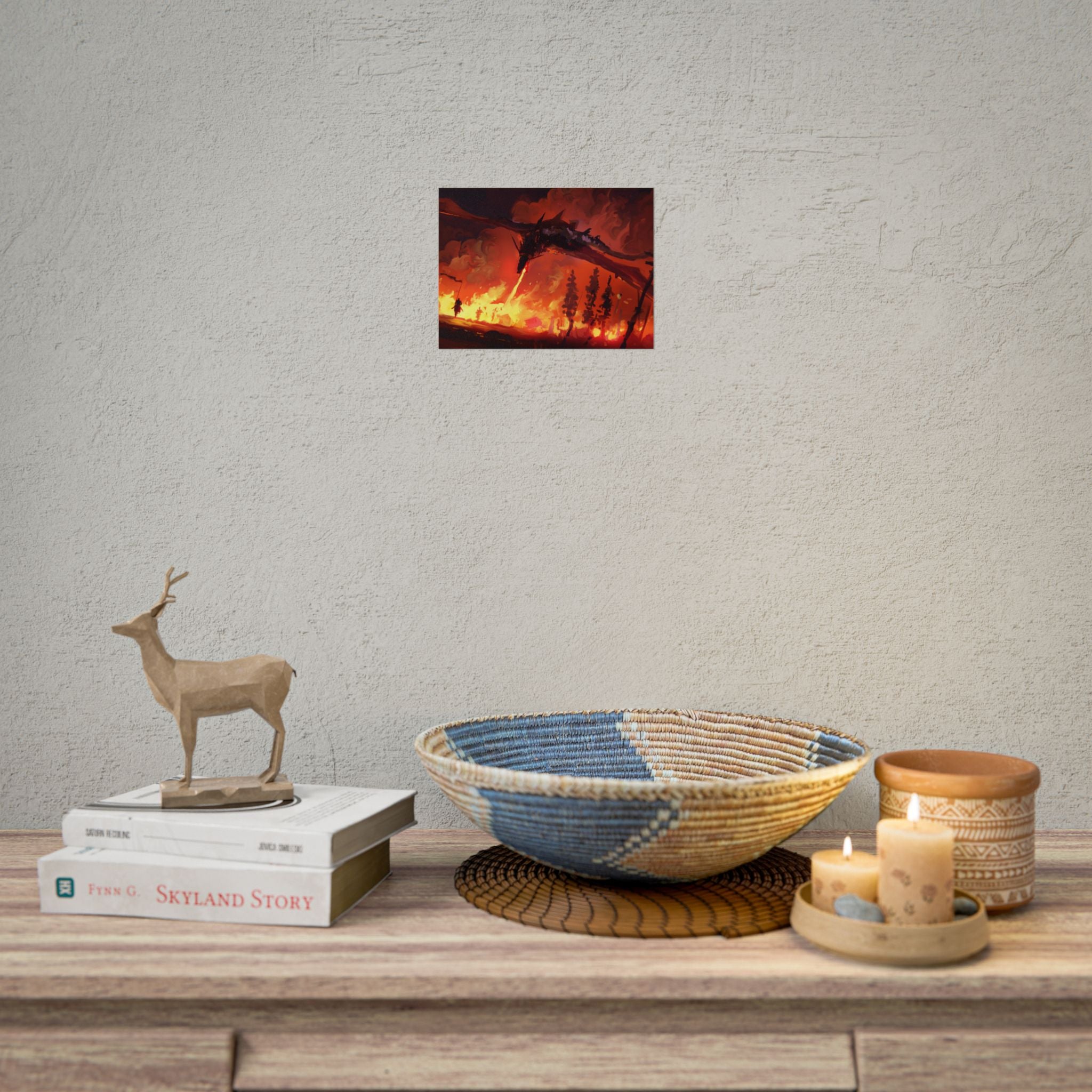 dragon-fire-rolled-poster-fantasy-art-print-mythical-creature-room-decor-dungeons-and-dragons-wall-art-magical-poster-print-m