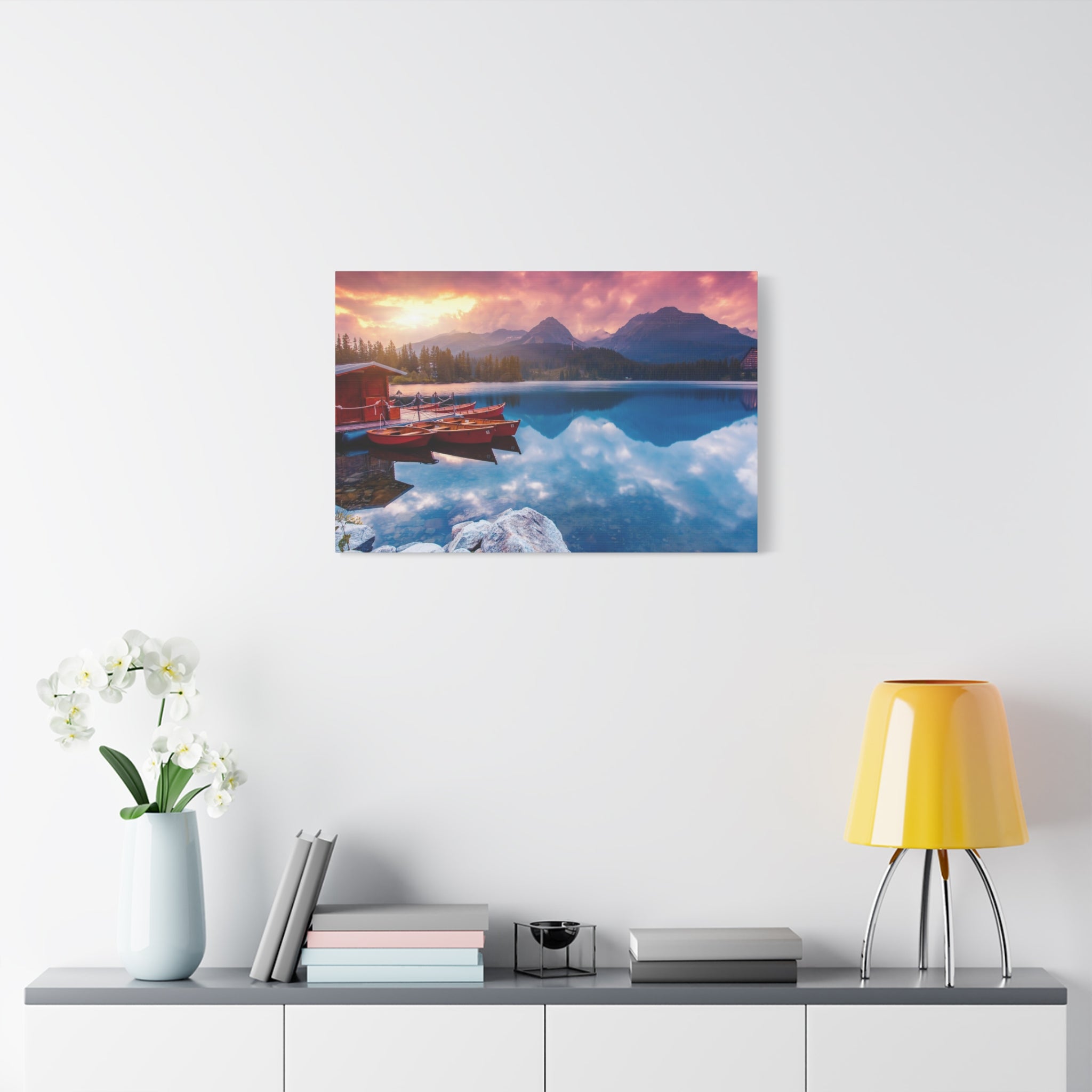canvas-print-nature-sunrise-wall-art-lake-mountain-scenery-decor-stretched-matte-canvas-mountain-decor-home-decor-nature-wall