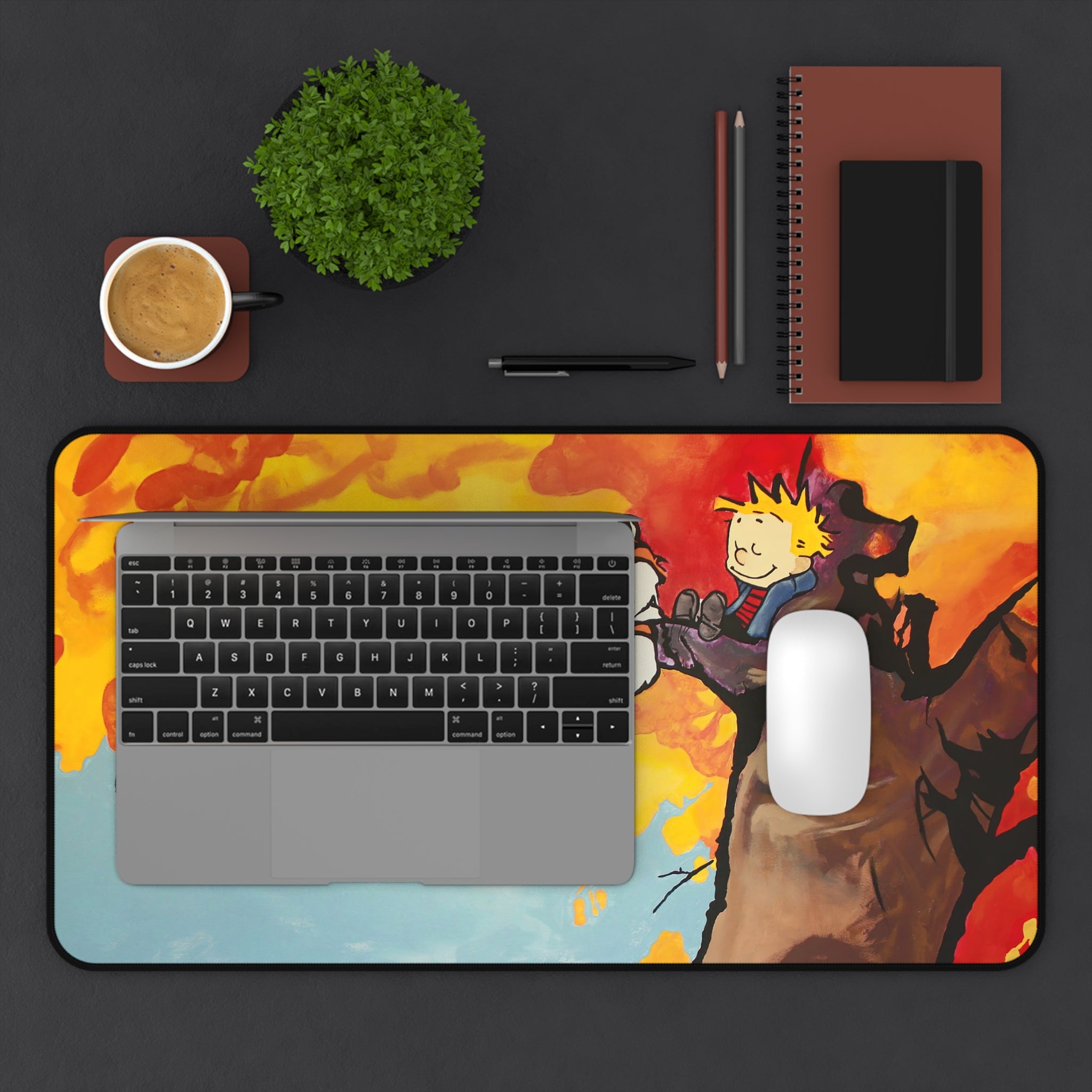 Calvin and Hobbes Mouse Pad, Cartoon Mouse Pad Desk Pad, Comicbook Desk Mat, Gift for Desk