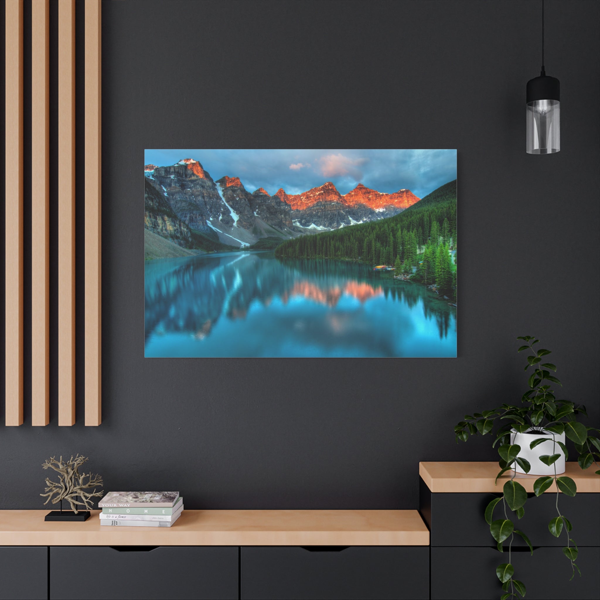 canvas-wall-art-mountain-sunrise-print-canadian-landscape-decor-matte-stretched-forest-scenery-nature-poster-home-office