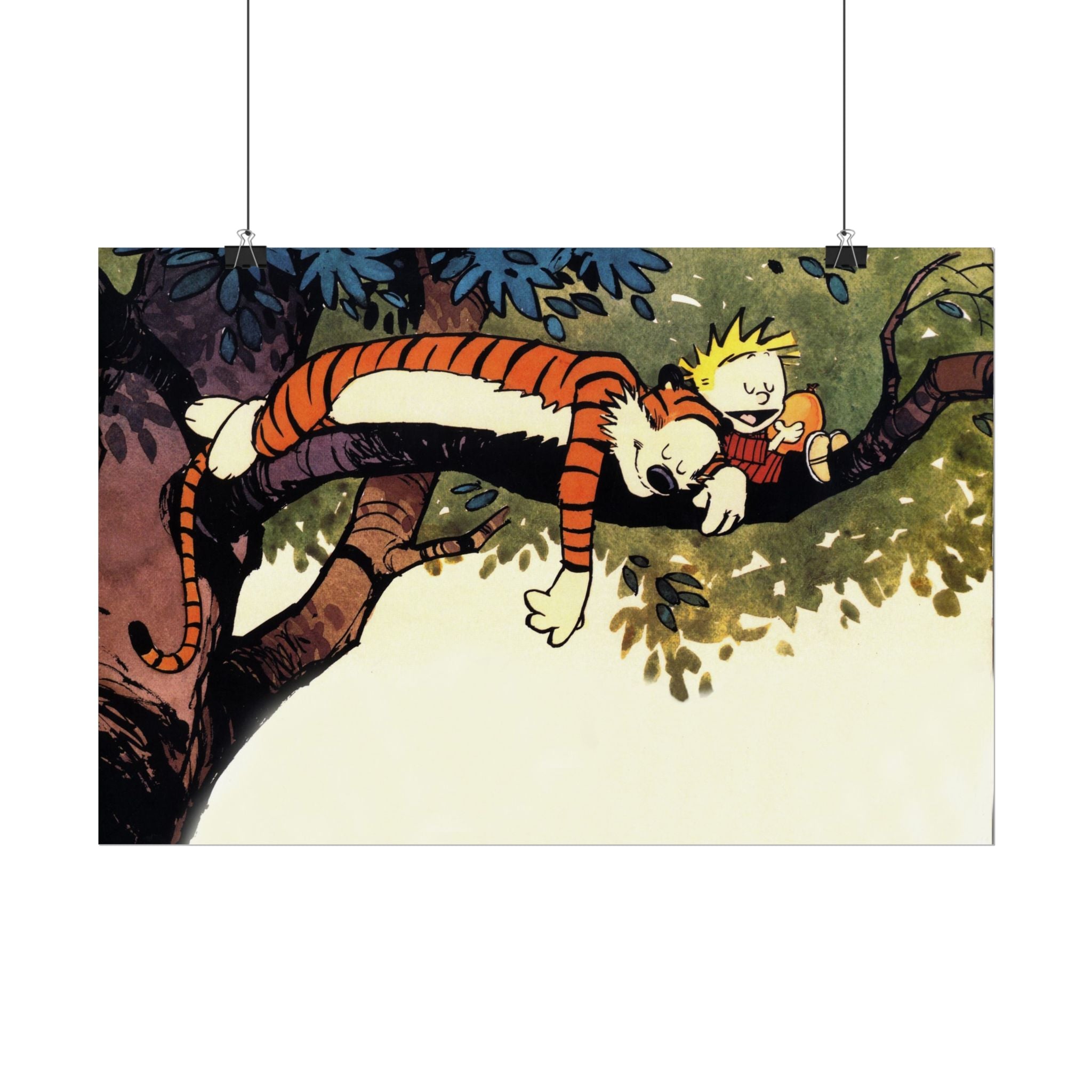 Calvin and Hobbes Poster Wall Art - Nostalgic Cartoon Wall Decor - Unique Birthday Gift for Fans - Timeless Comic Book Art