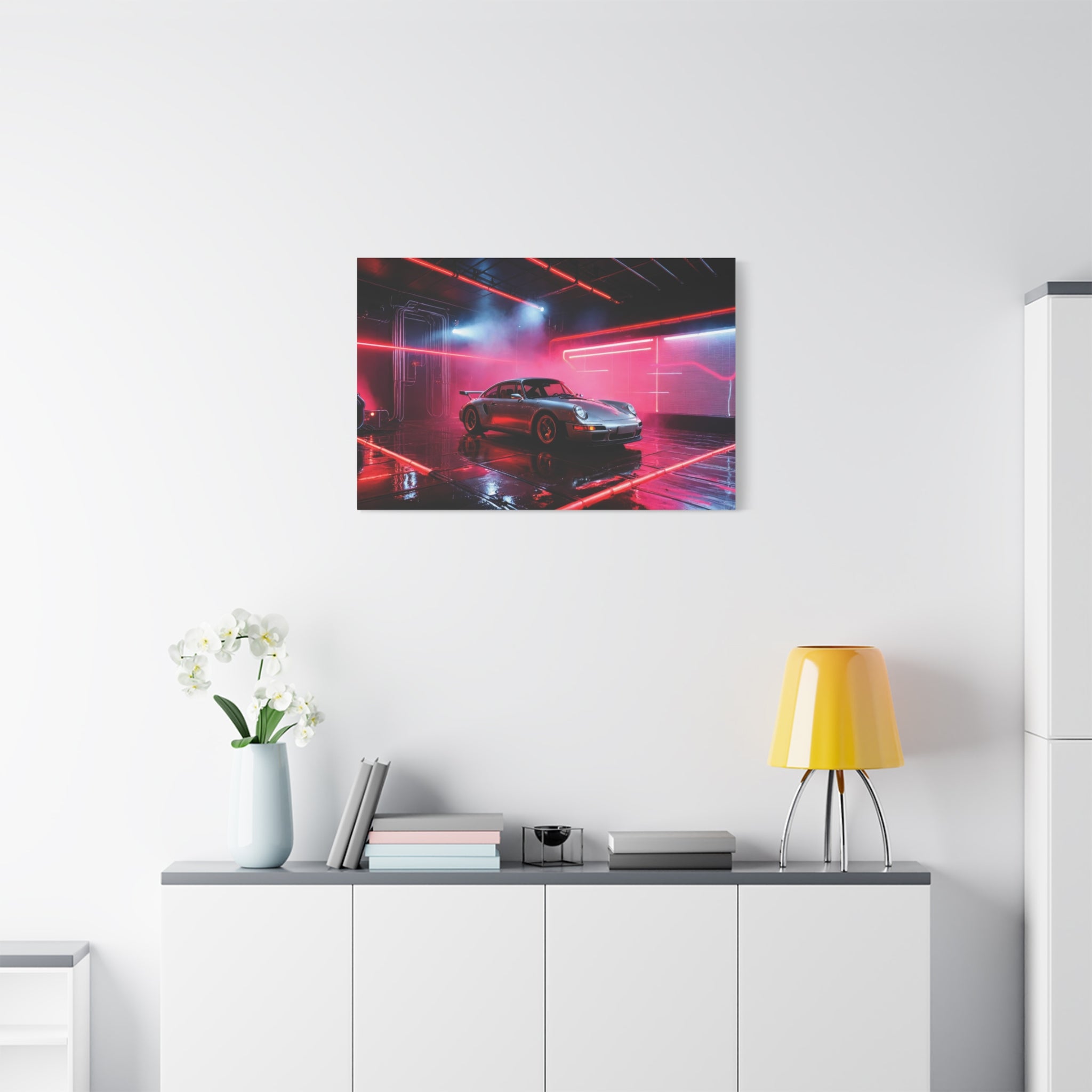canvas-print-wall-art-porsche-911-red-gt3r-neon-supercar-poster-matte-canvas-decor-stretched-large-canvas-wall-art