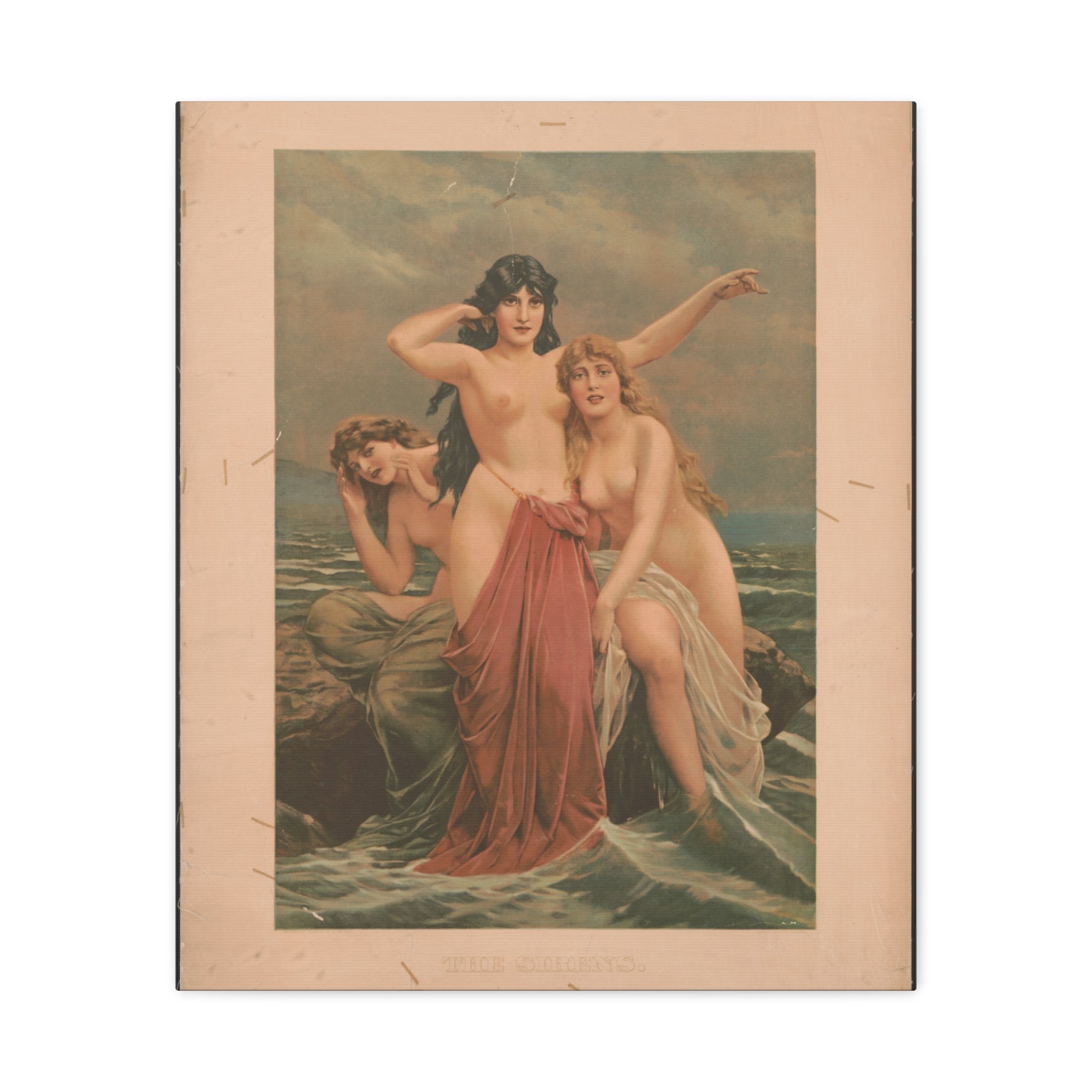 canvas-print-the-sirens-vintage-poster-woman-illustration-wall-decor-mythology-art-retro-sirens-picture-gift-for-mythology-lo