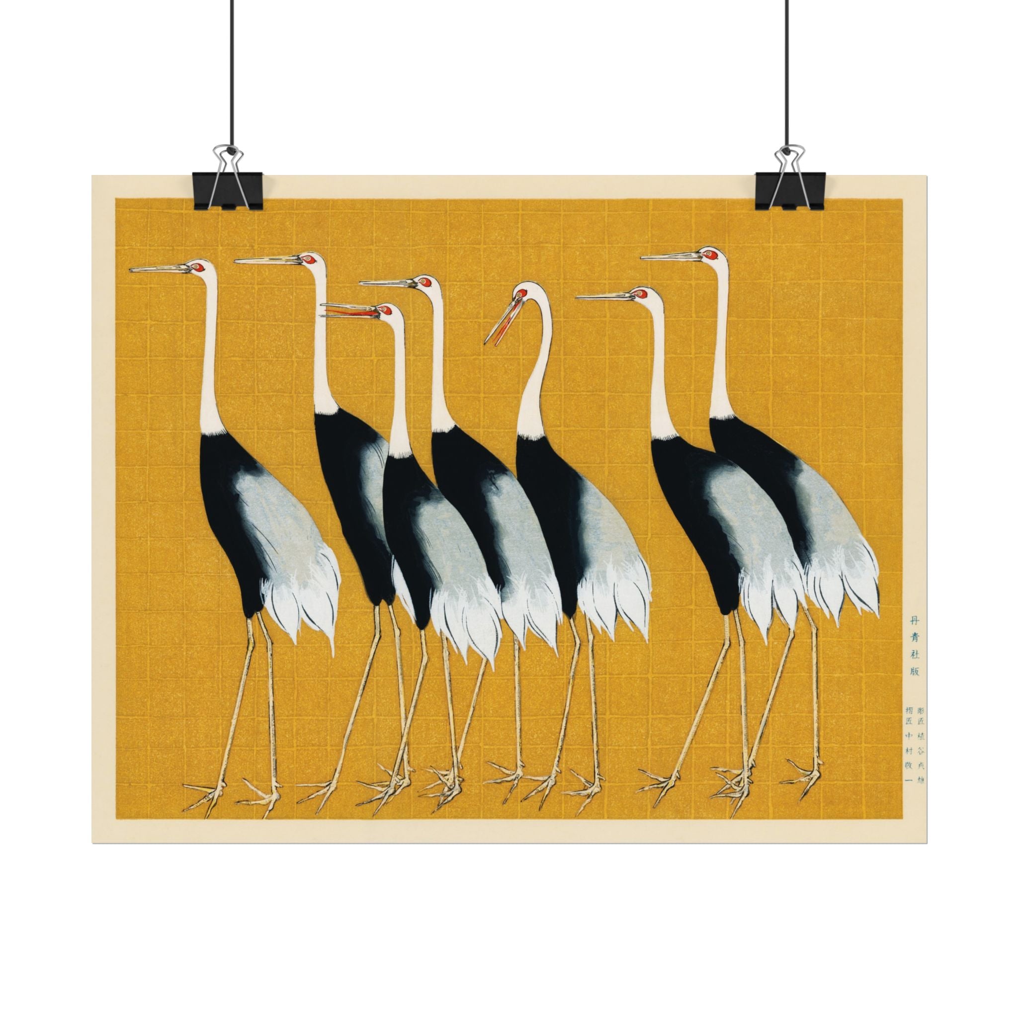 Japanese Red Crown Crane Poster Wall Art, Home Decor, Housewarming Gift, Poster Print, Japanese Poster Wall Decor