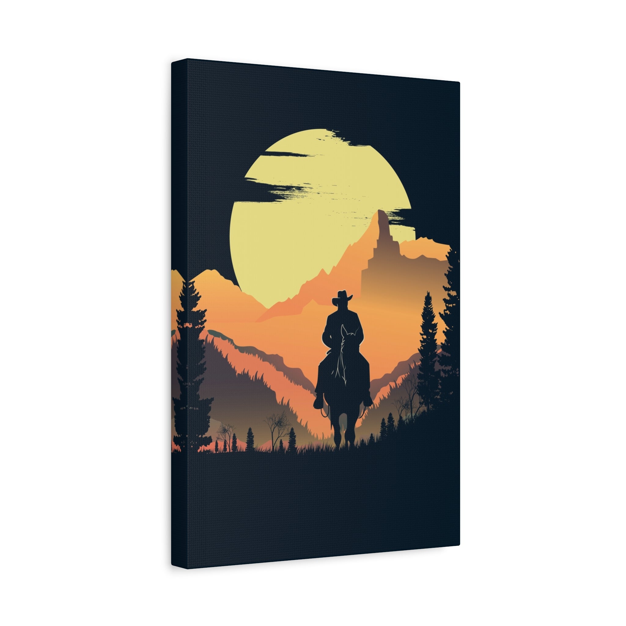 canvas-wall-art-cowboy-western-wall-decor-matte-stretched-print-rustic-southwestern-home-decoration-texas-desert-landscape