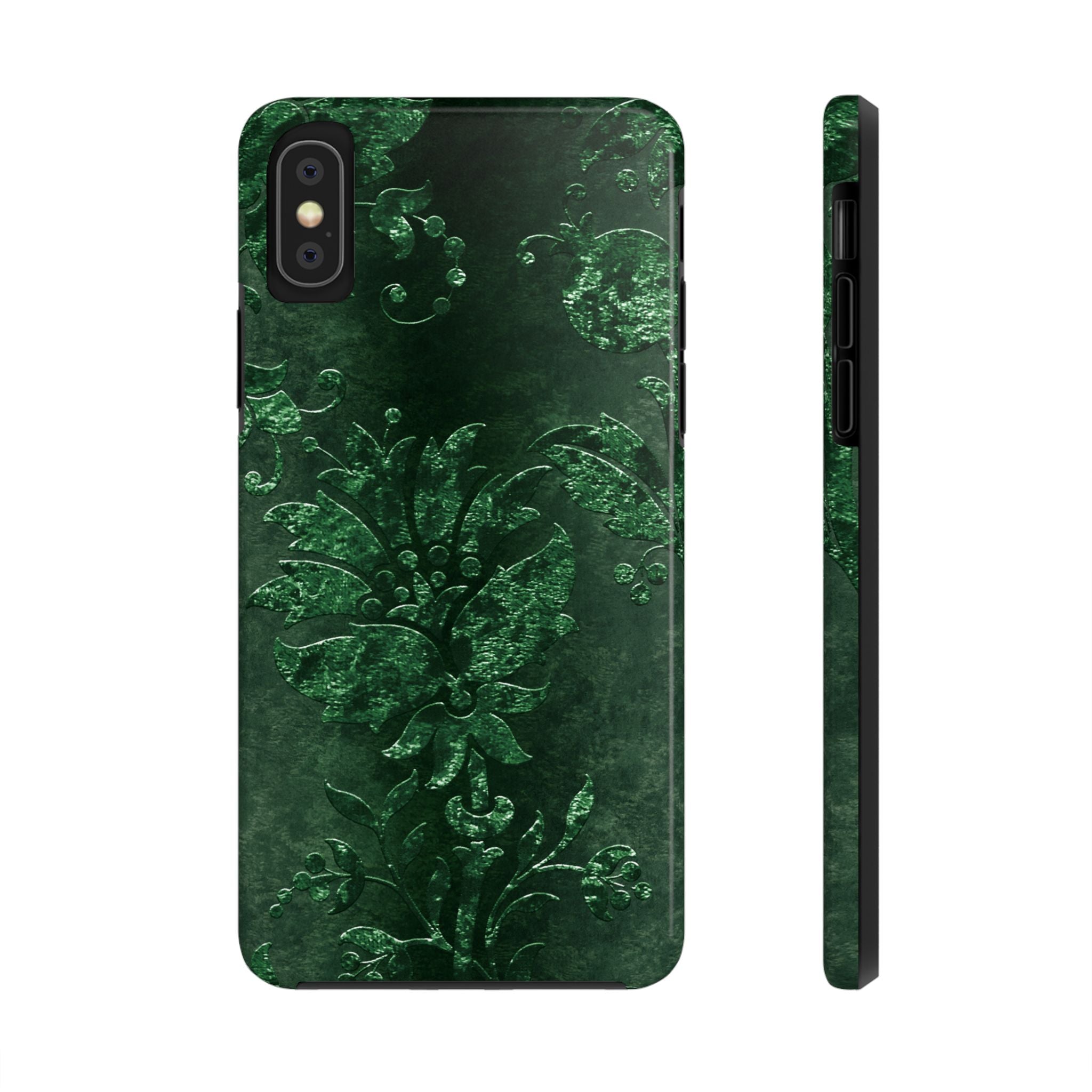 embossed-emerald-velvet-tough-iphone-case-protective-iphone-cover-heavy-duty-iphone-case-rugged-phone-case-durable-smartphone