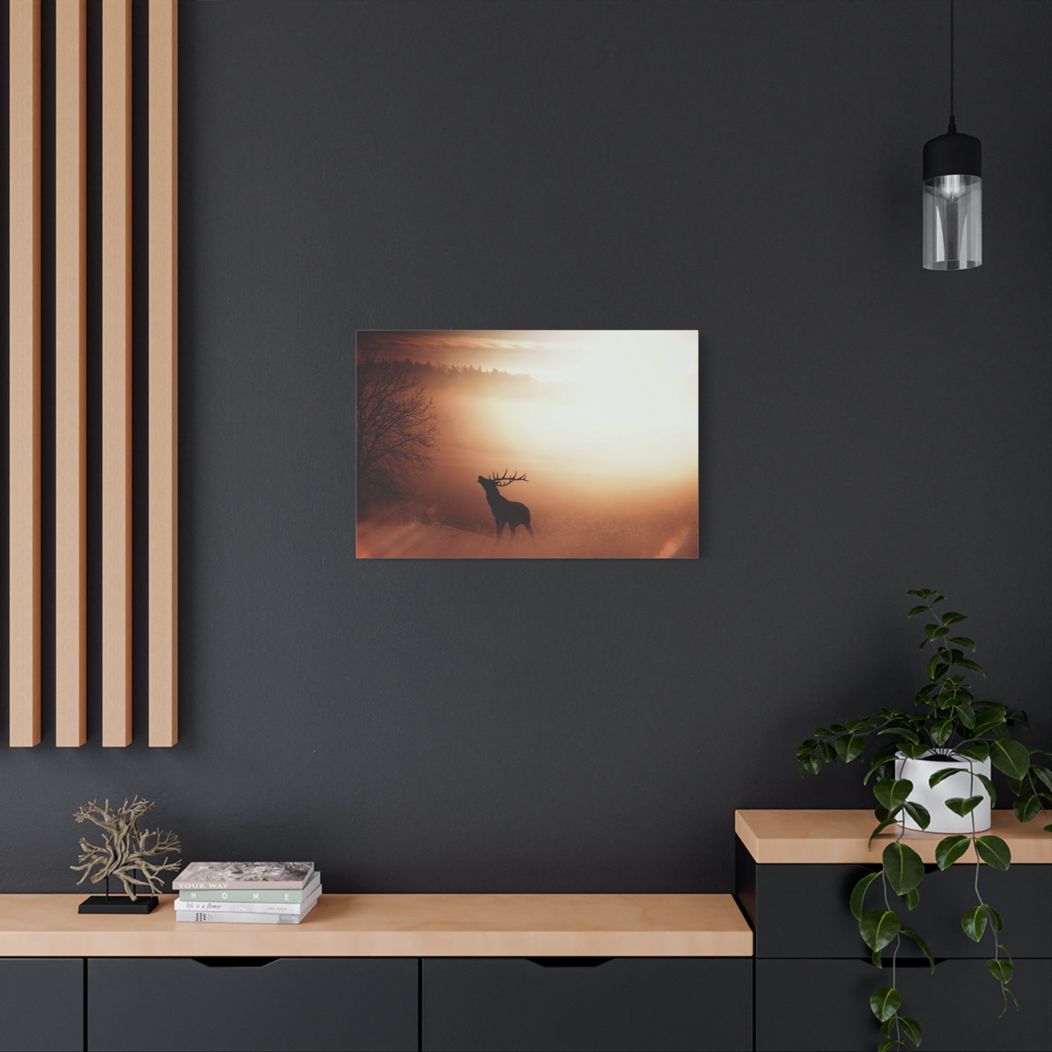 canvas-print-elk-in-forest-nature-home-decor-animal-wall-art-wildlife-decor-matte-stretched-canvas