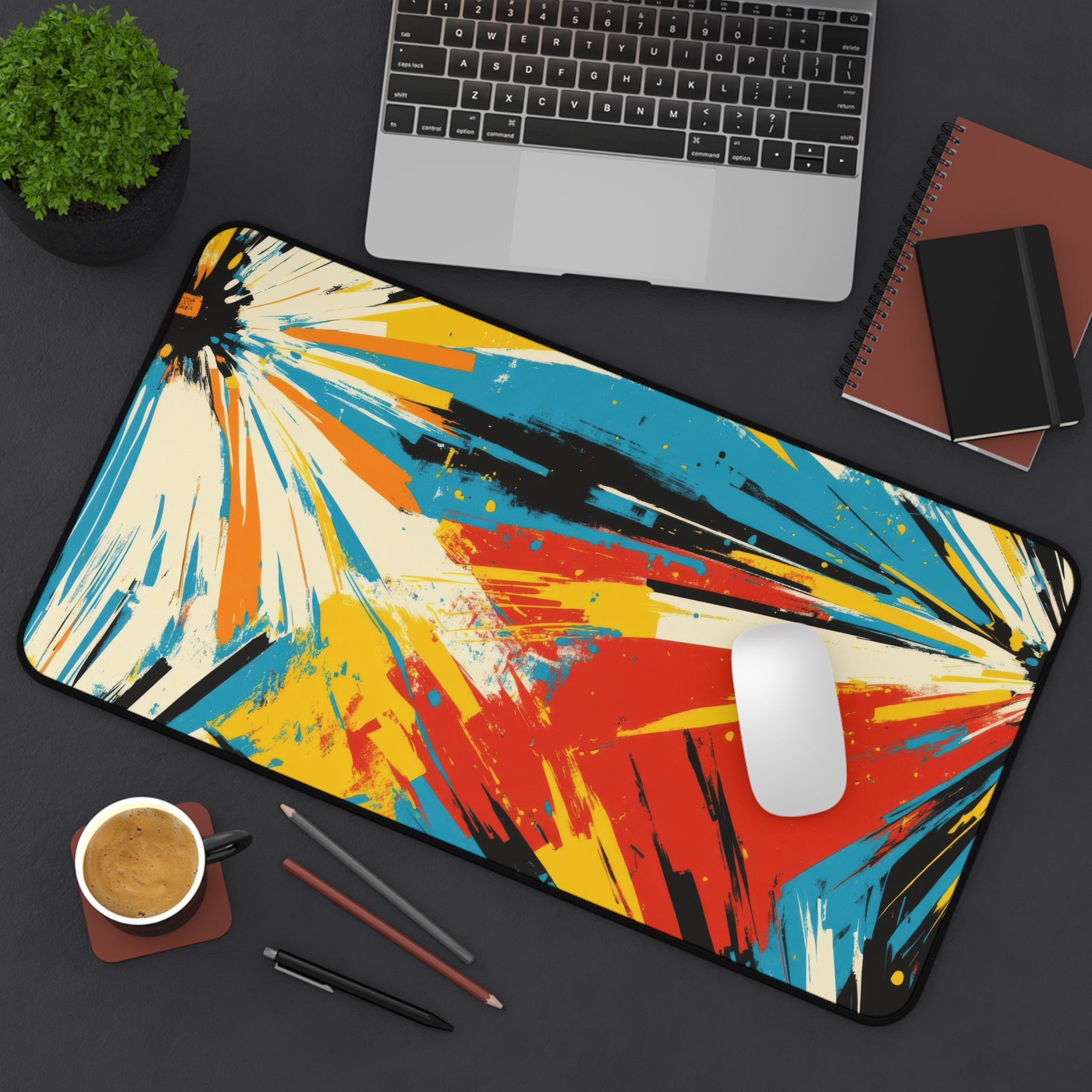 retro-vibrant-multicolor-desk-pad-abstract-mouse-pad-colorful-desk-mat-rainbow-abstract-desk-mat-bright-mousepad