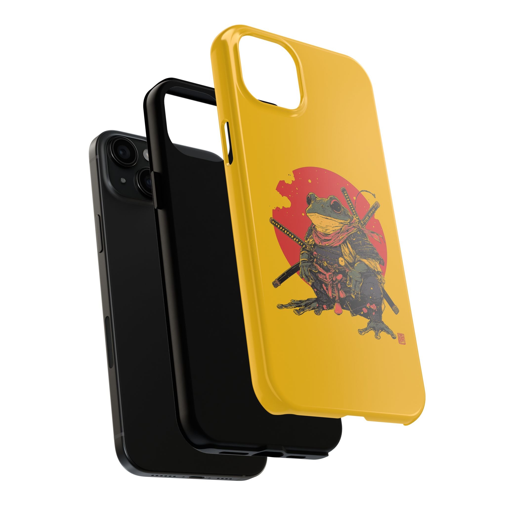 retro-vintage-ninja-frog-iphone-tough-case-red-sun-japanese-samurai-frog-design-ninja-warrior-yellow-iphone-hard-cover