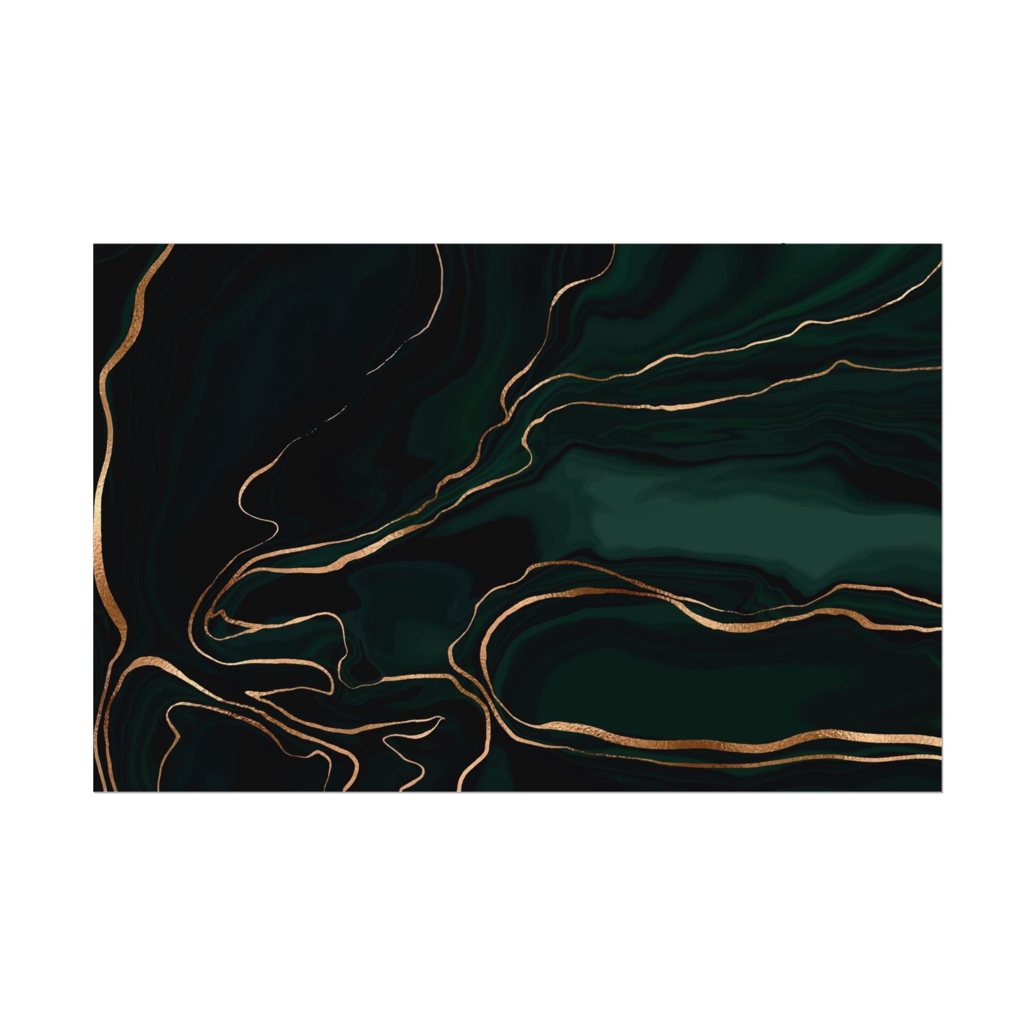 Abstract Green Gold Poster Print - Wall Art, Home Decor, Office Decor, Green Canvas Bedroom, Modern Art, Green Print