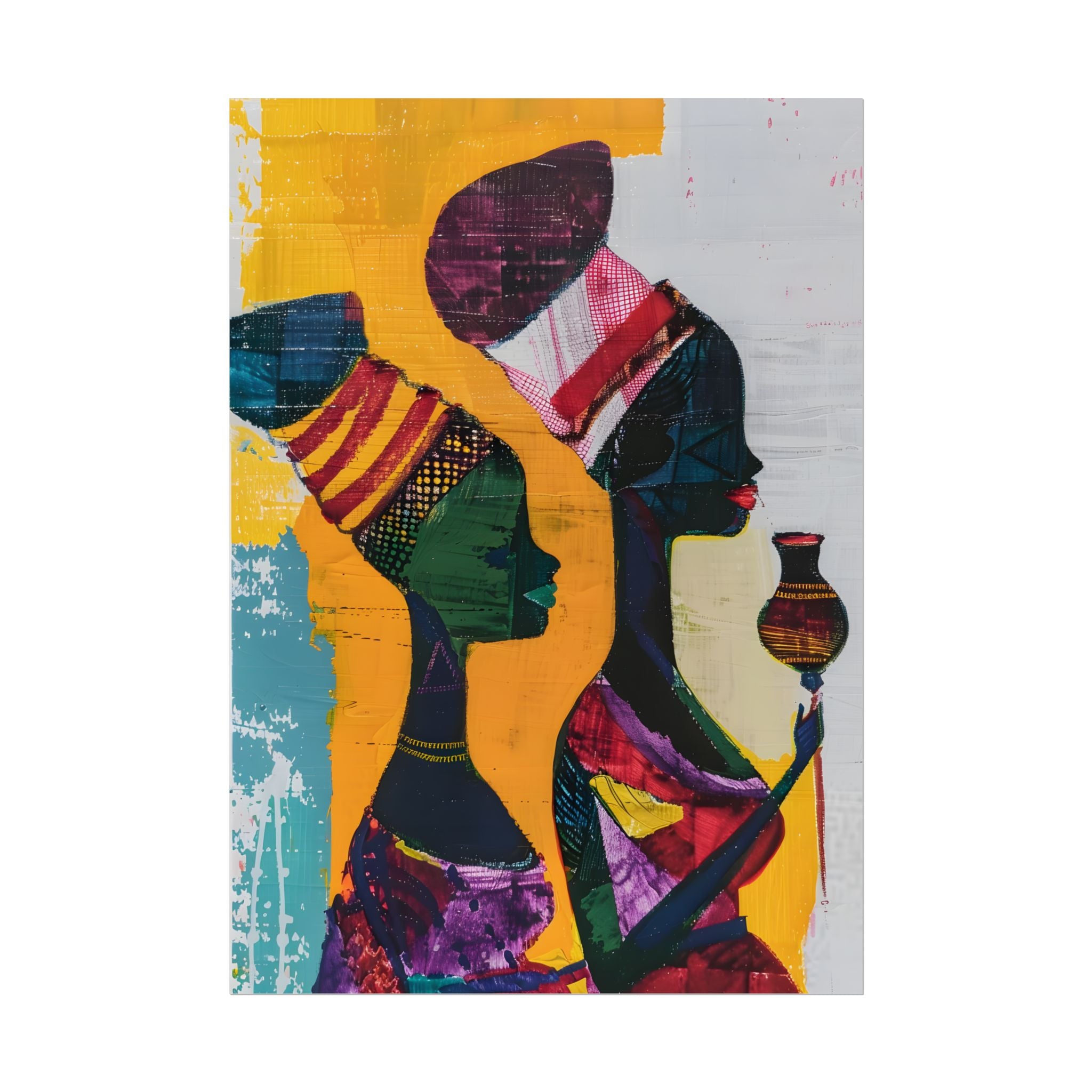 Traditional African Woman Poster Wall Art, African Portrait, Afrocentric, Tribal Home Art, Afro American Art, Ethnic Wall Decor