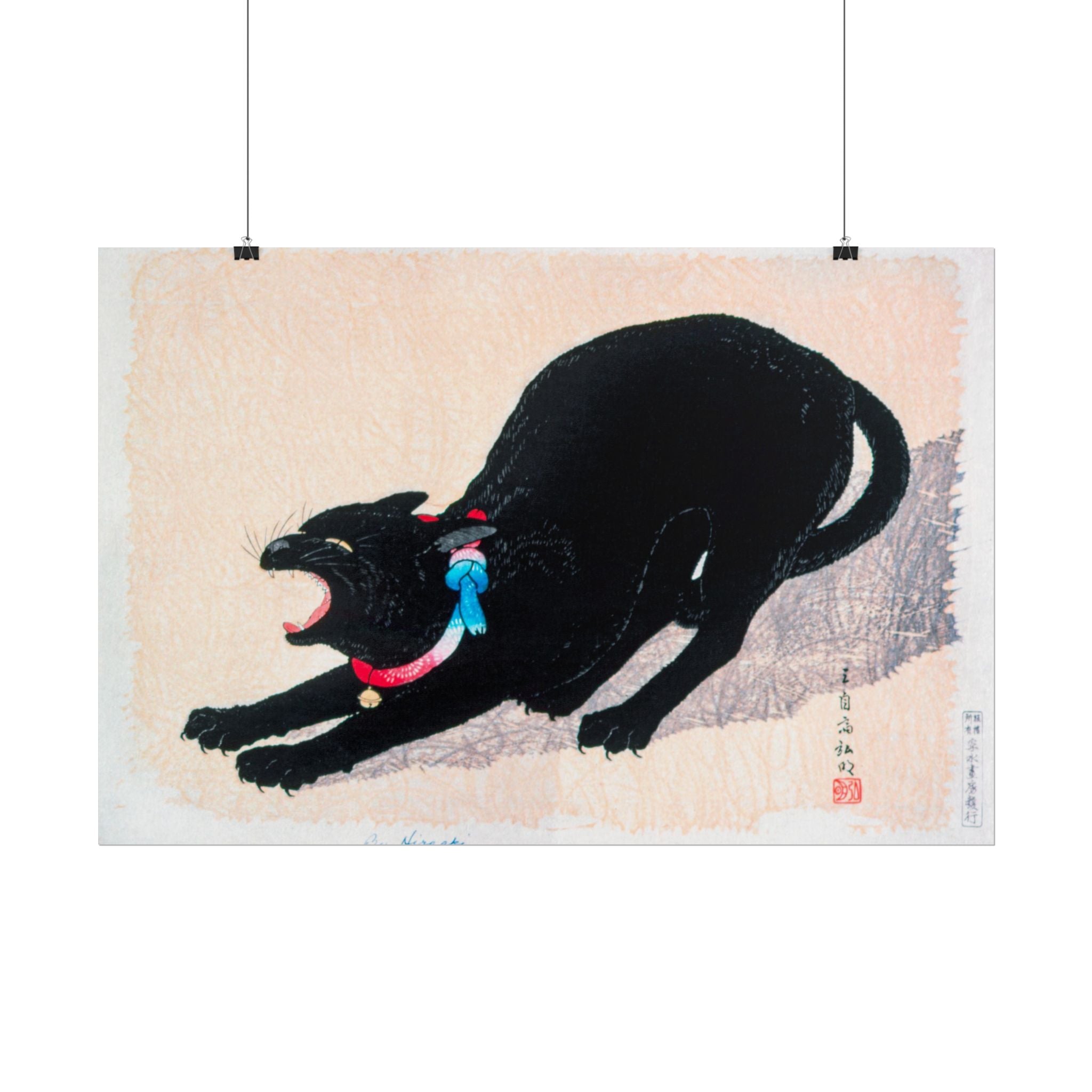 black-cat-hissing-by-hiroaki-takahashi-poster-print-classic-japanese-wall-art-living-room-decor-japandi-art-home-wall-decor