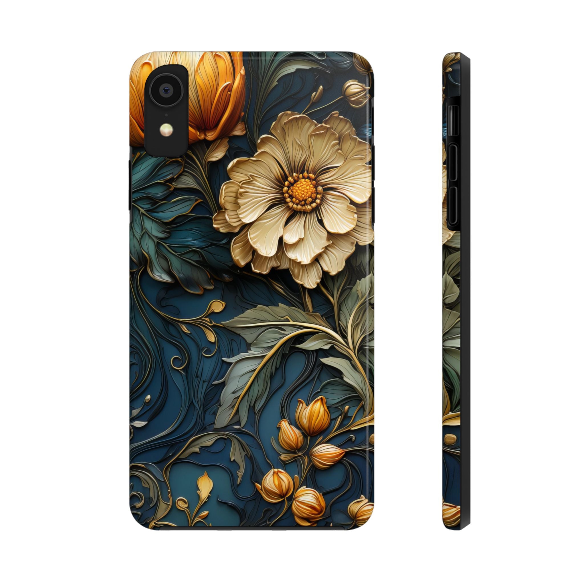 textured-art-nouveau-floral-tough-phone-case-cottagecore-iphone-case-unique-floral-phone-cover-vintage-style-iphone-case-prot