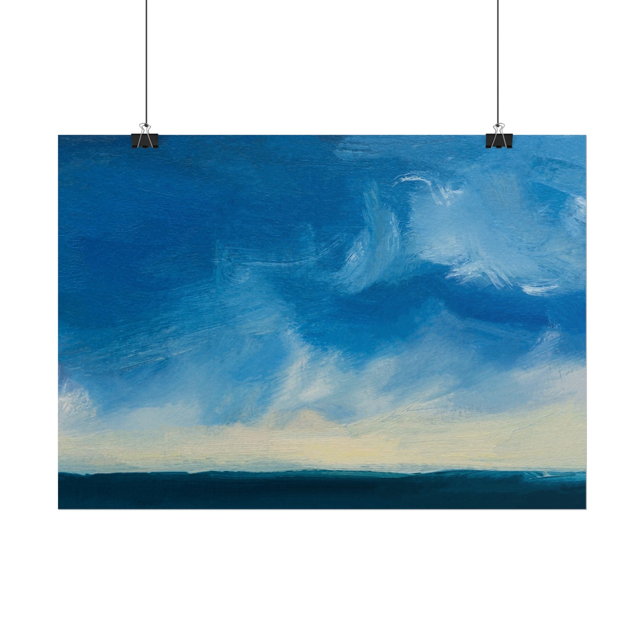 Blue Abstract Poster Print - Ocean and Sky, Home Decor, Office Wall Art, Gift for Art Lovers, Blue Room Decor, Abstract