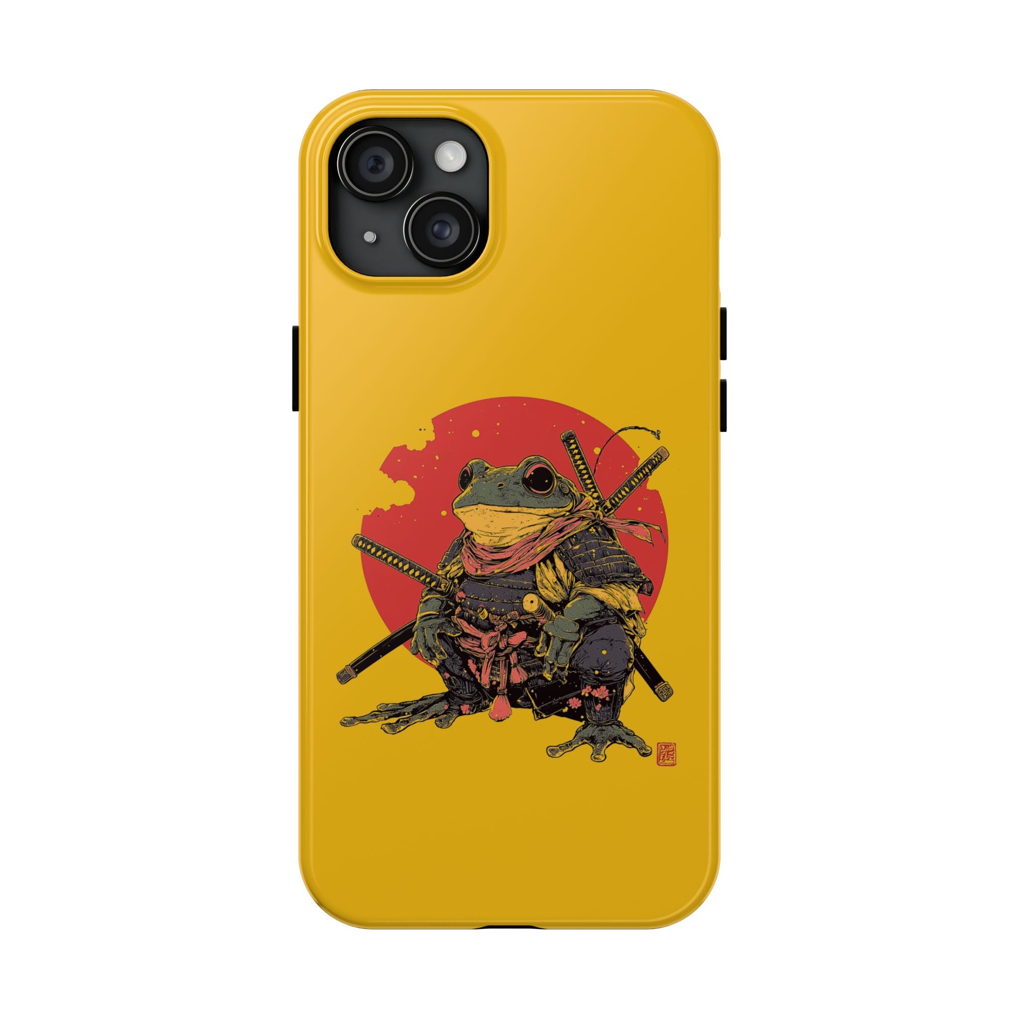 retro-vintage-ninja-frog-iphone-tough-case-red-sun-japanese-samurai-frog-design-ninja-warrior-yellow-iphone-hard-cover