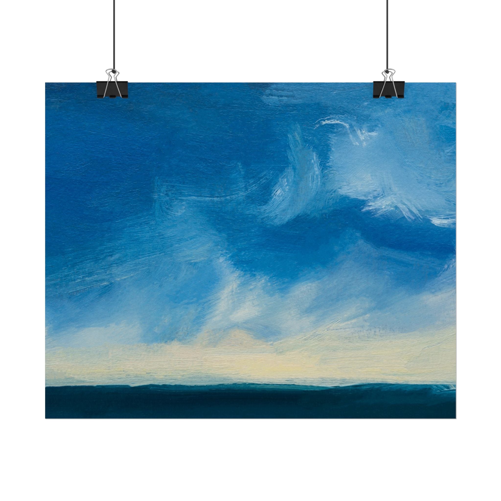 Blue Abstract Poster Print - Ocean and Sky, Home Decor, Office Wall Art, Gift for Art Lovers, Blue Room Decor, Abstract