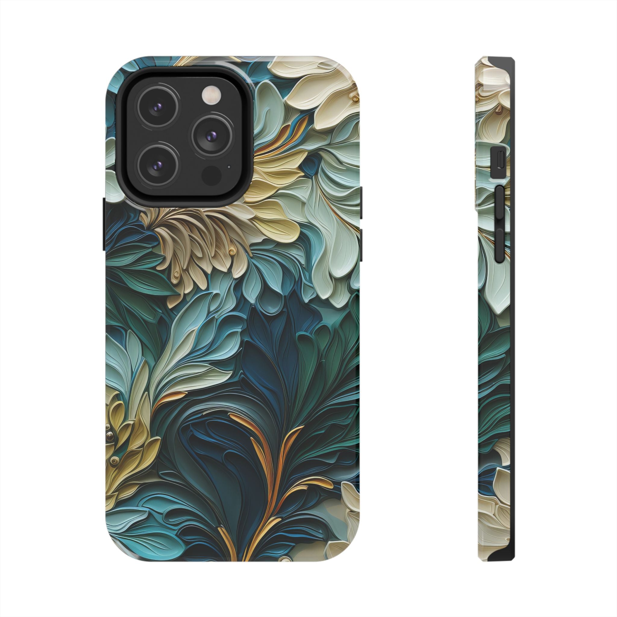 textured-art-nouveau-floral-tough-phone-case-cottagecore-iphone-case-unique-floral-phone-cover-vintage-style-iphone-case-prot