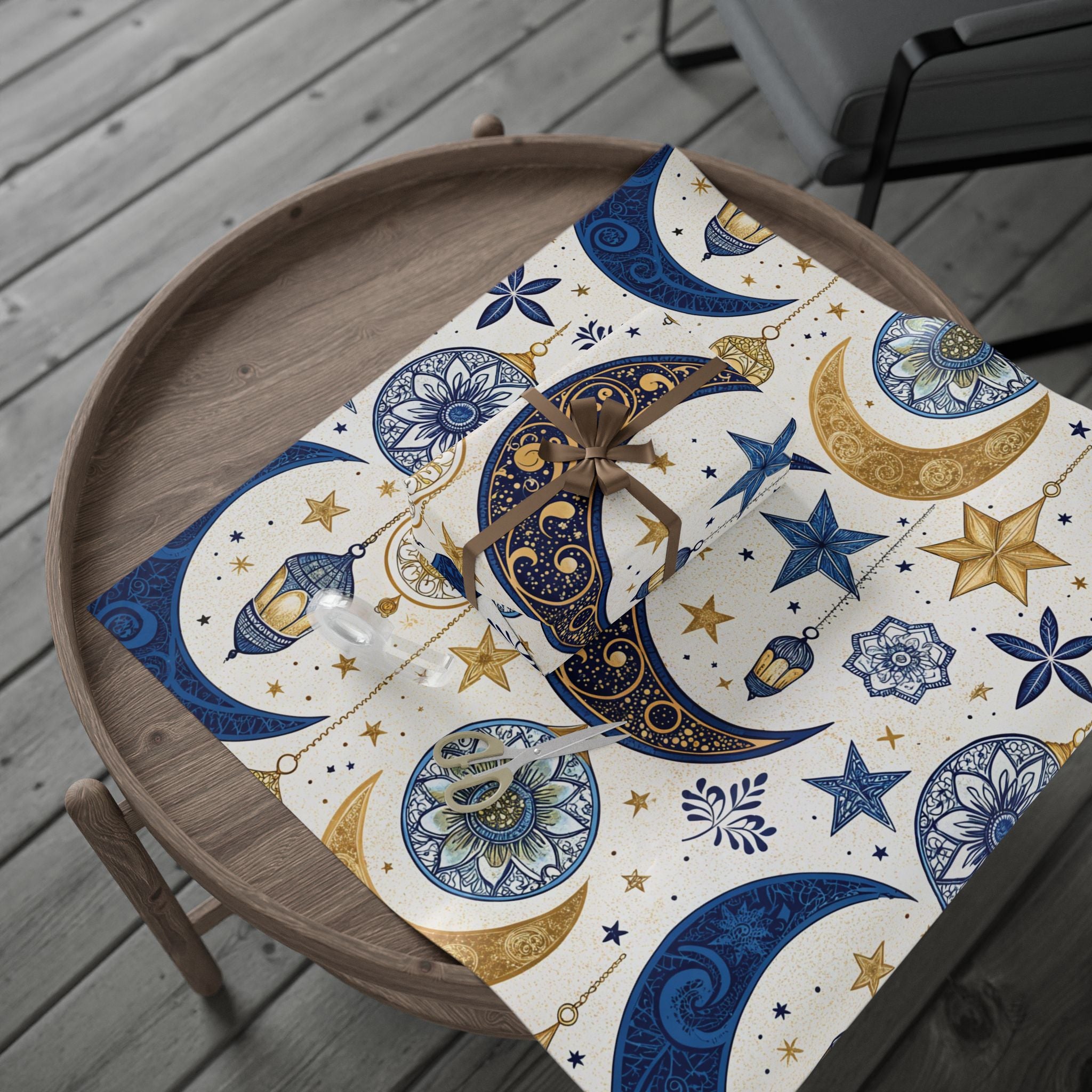 ramadan-night-wrapping-papers-islamic-crescent-moon-gift-wrap-mosque-silhouette-eid-holiday-supplies-festive-present-packagin
